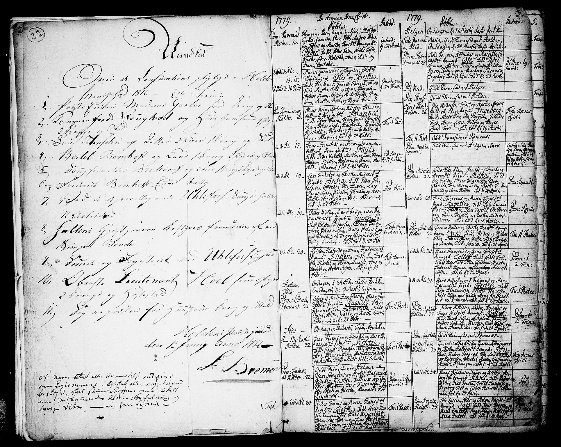 Holla kirkebøker, SAKO/A-272/F/Fa/L0002: Ministerialbok nr. 2, 1779-1814, s. 2-3