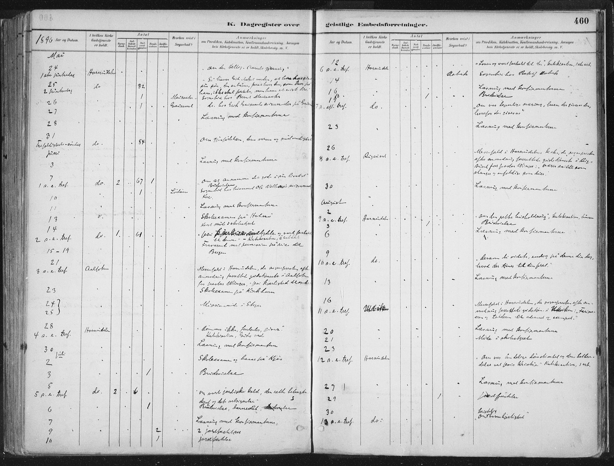 Hornindal sokneprestembete, AV/SAB-A-82401/H/Haa/Haaa/L0003/0002: Ministerialbok nr. A 3B, 1885-1917, s. 460