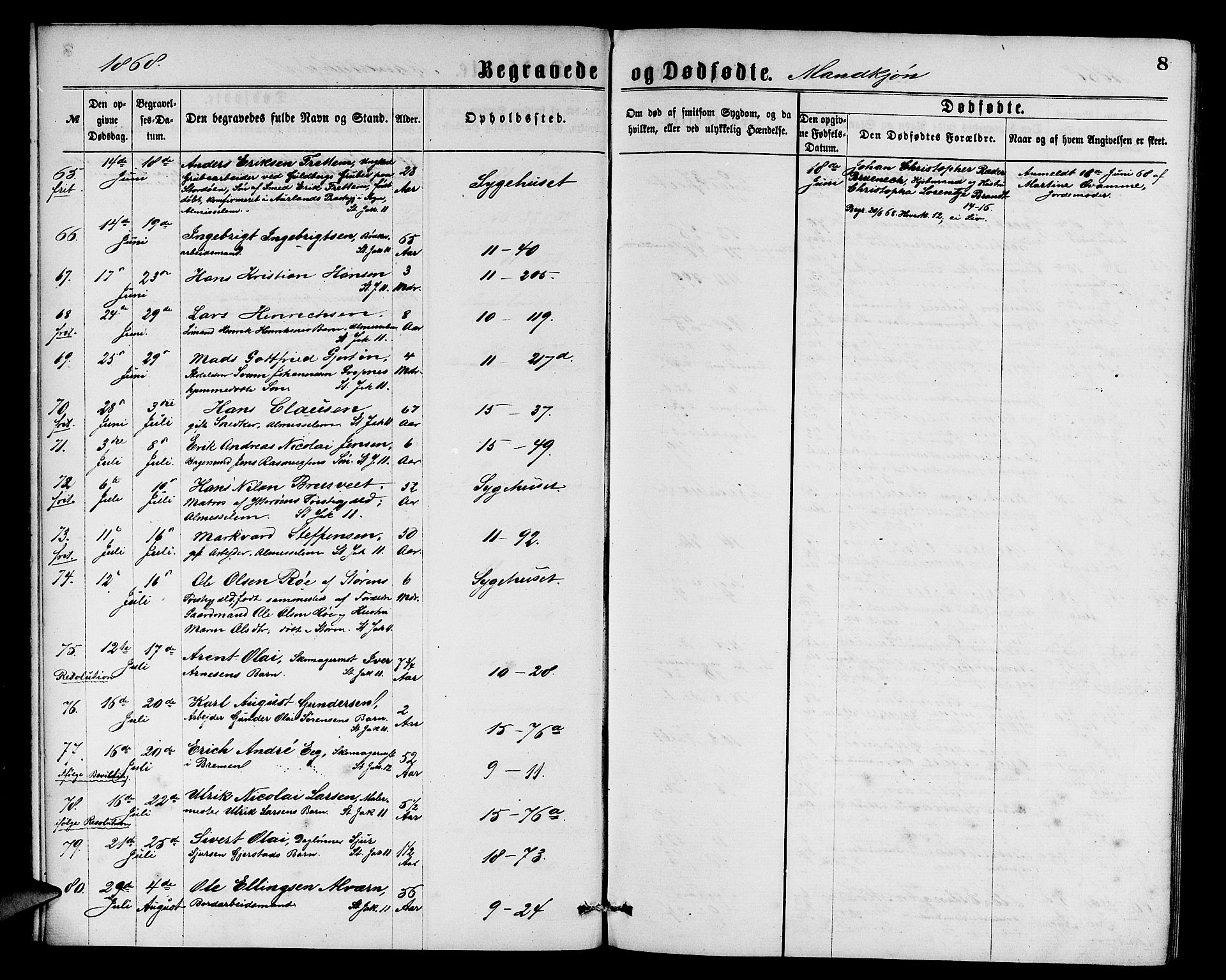 Domkirken sokneprestembete, AV/SAB-A-74801/H/Hab/L0040: Klokkerbok nr. E 4, 1868-1877, s. 8