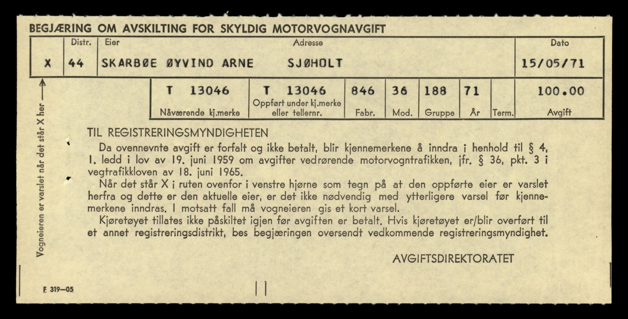 Møre og Romsdal vegkontor - Ålesund trafikkstasjon, AV/SAT-A-4099/F/Fe/L0037: Registreringskort for kjøretøy T 13031 - T 13179, 1927-1998, s. 345