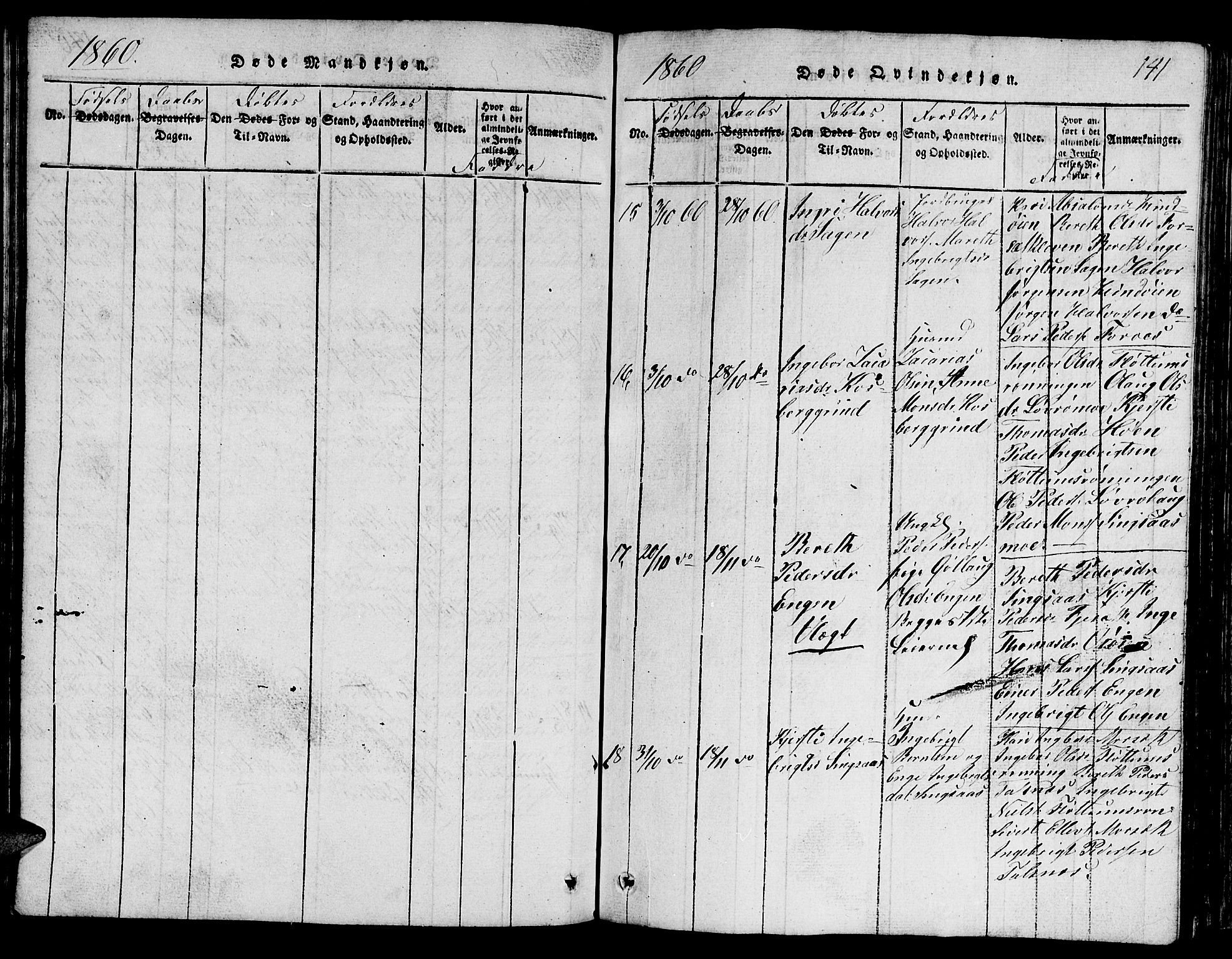 Ministerialprotokoller, klokkerbøker og fødselsregistre - Sør-Trøndelag, SAT/A-1456/688/L1026: Klokkerbok nr. 688C01, 1817-1860, s. 141