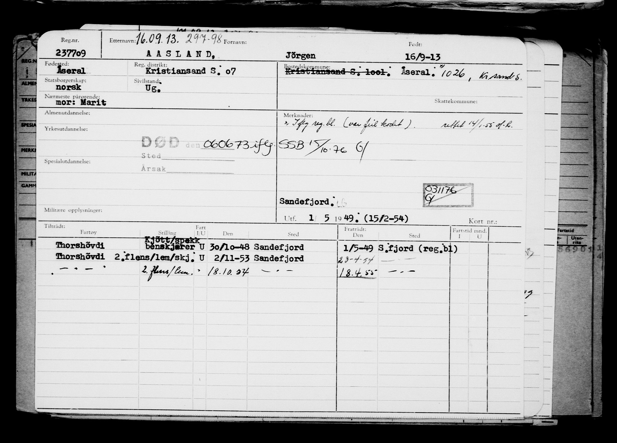 Direktoratet for sjømenn, AV/RA-S-3545/G/Gb/L0115: Hovedkort, 1913, s. 283