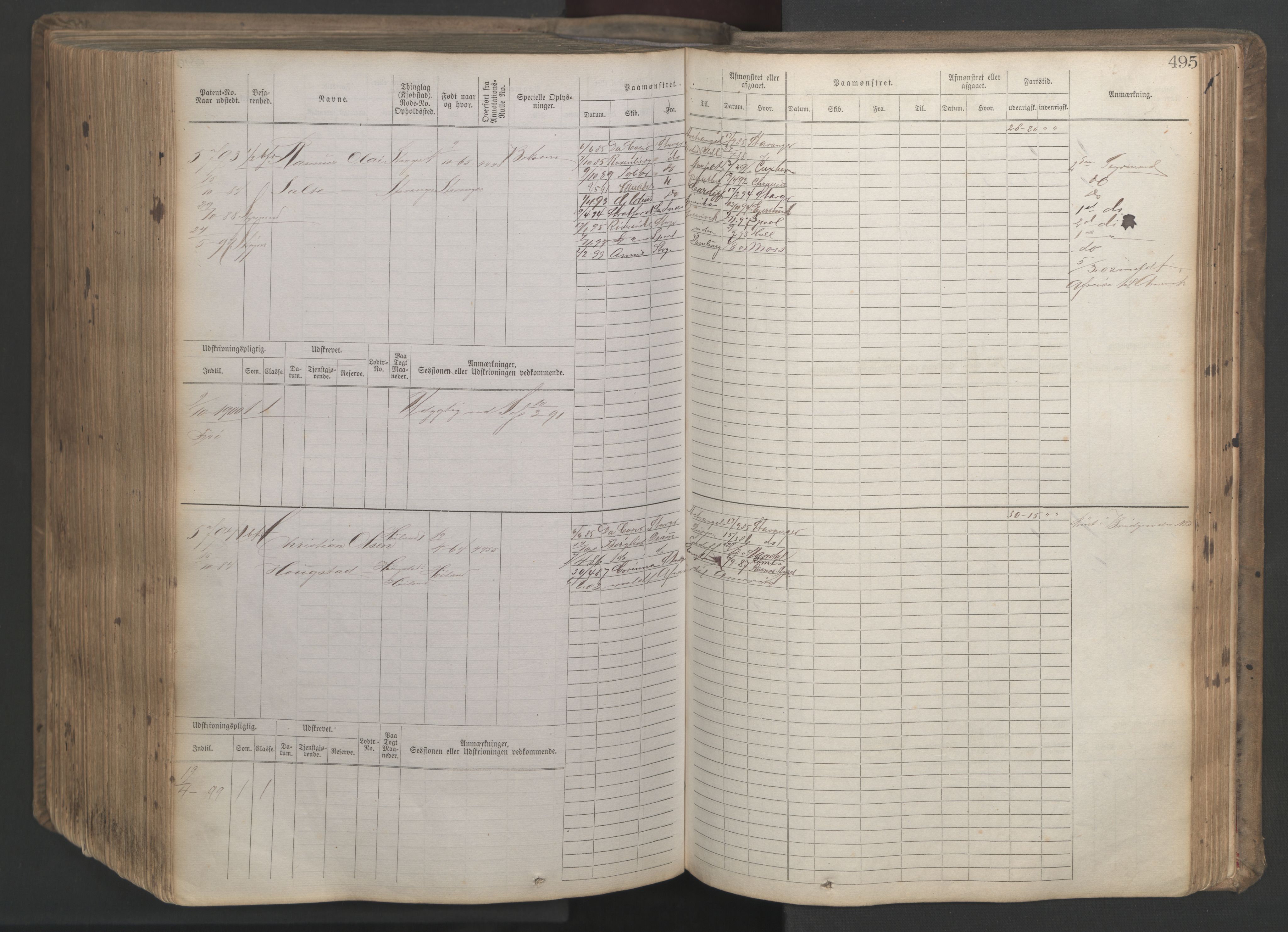 Stavanger sjømannskontor, AV/SAST-A-102006/F/Fb/Fbb/L0020: Sjøfartshovedrulle patnentnr. 4803-6004 (dublett), 1879, s. 500