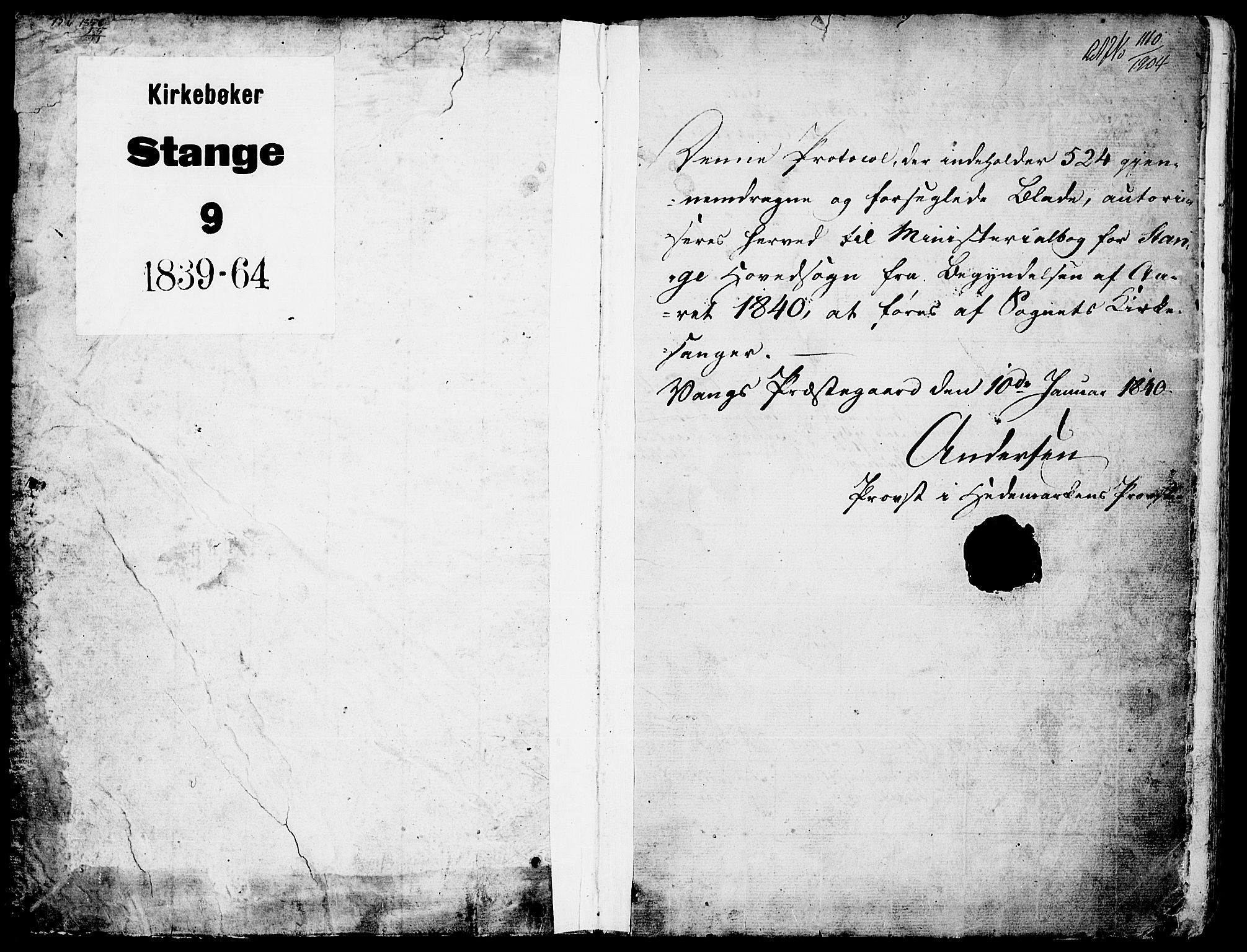 Stange prestekontor, AV/SAH-PREST-002/L/L0003: Klokkerbok nr. 3, 1840-1864