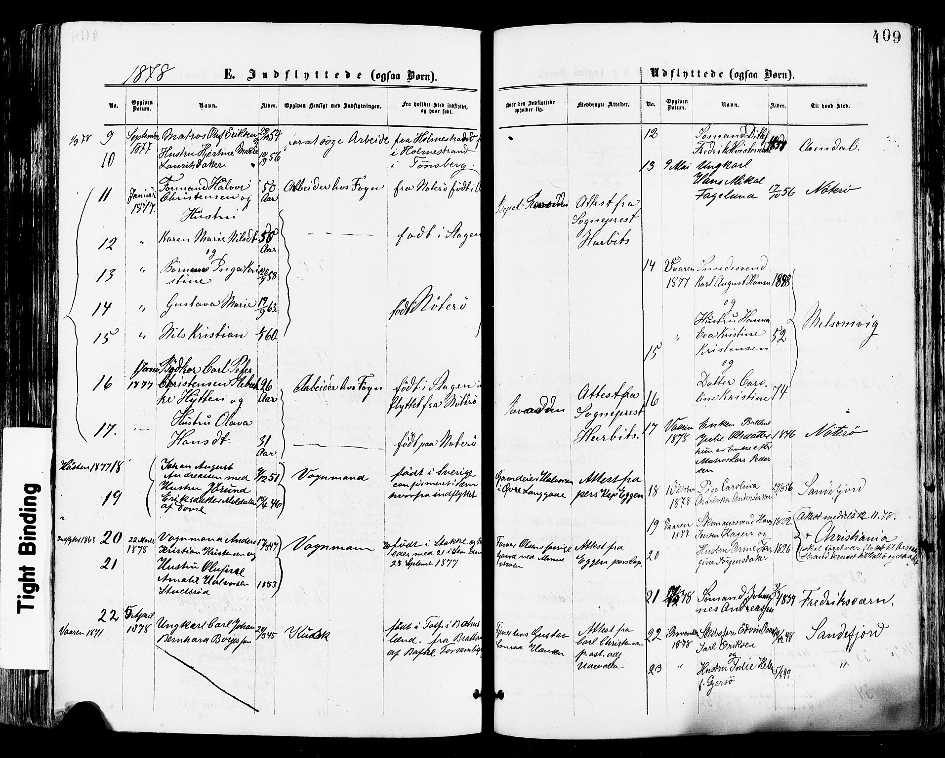 Tønsberg kirkebøker, AV/SAKO-A-330/F/Fa/L0010: Ministerialbok nr. I 10, 1874-1880, s. 409