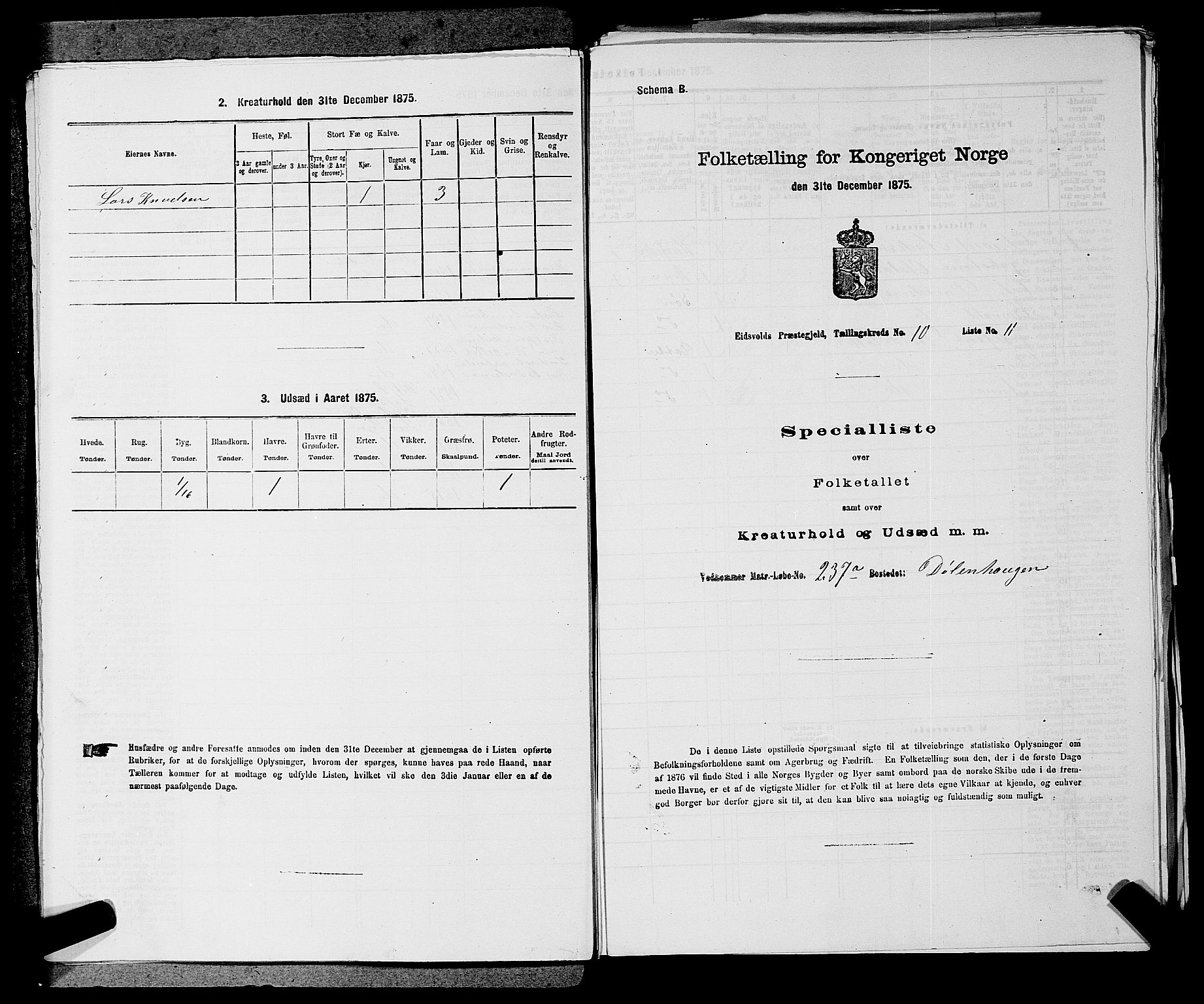 RA, Folketelling 1875 for 0237P Eidsvoll prestegjeld, 1875, s. 1479