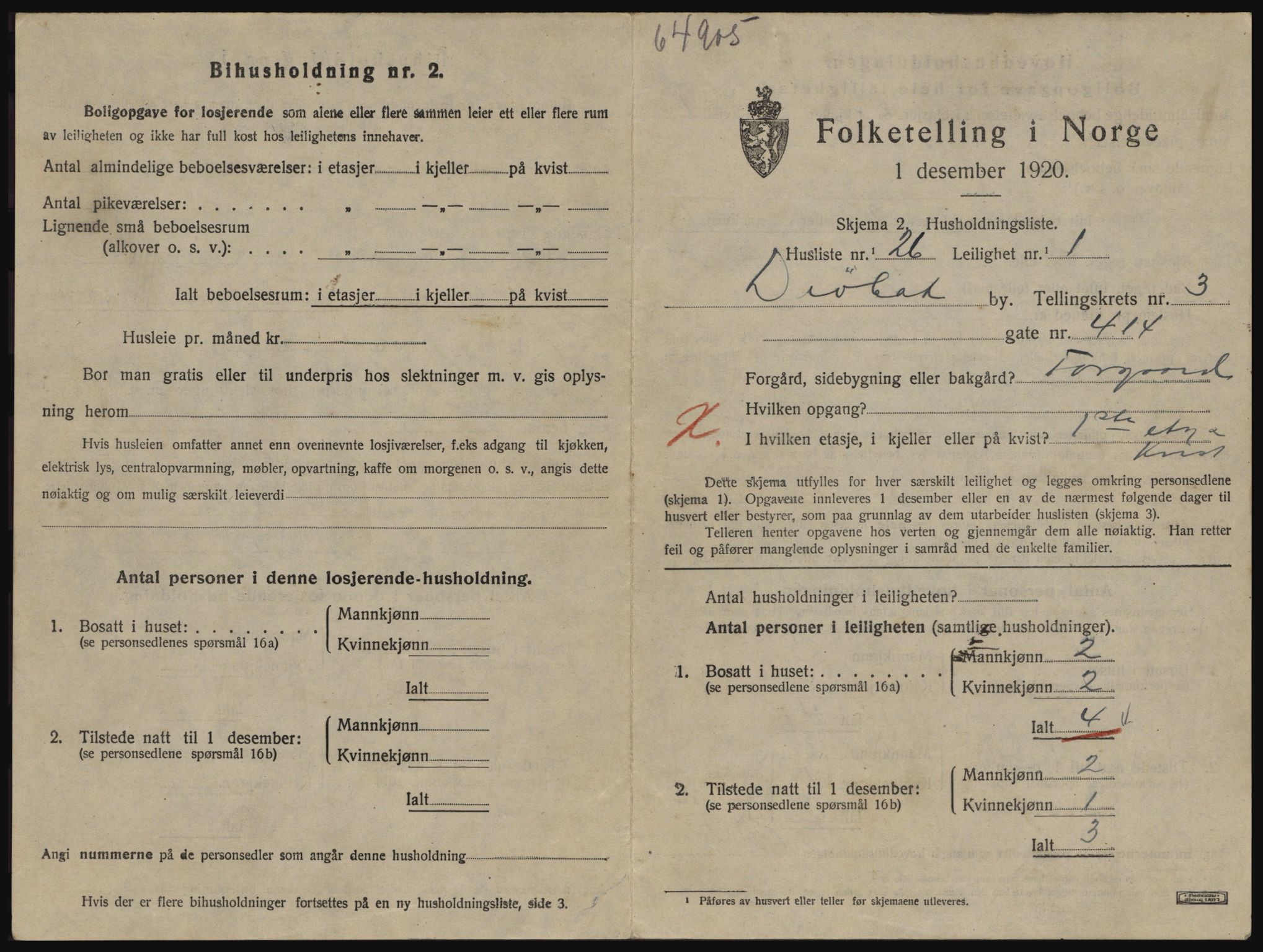 SAO, Folketelling 1920 for 0203 Drøbak kjøpstad, 1920, s. 1193