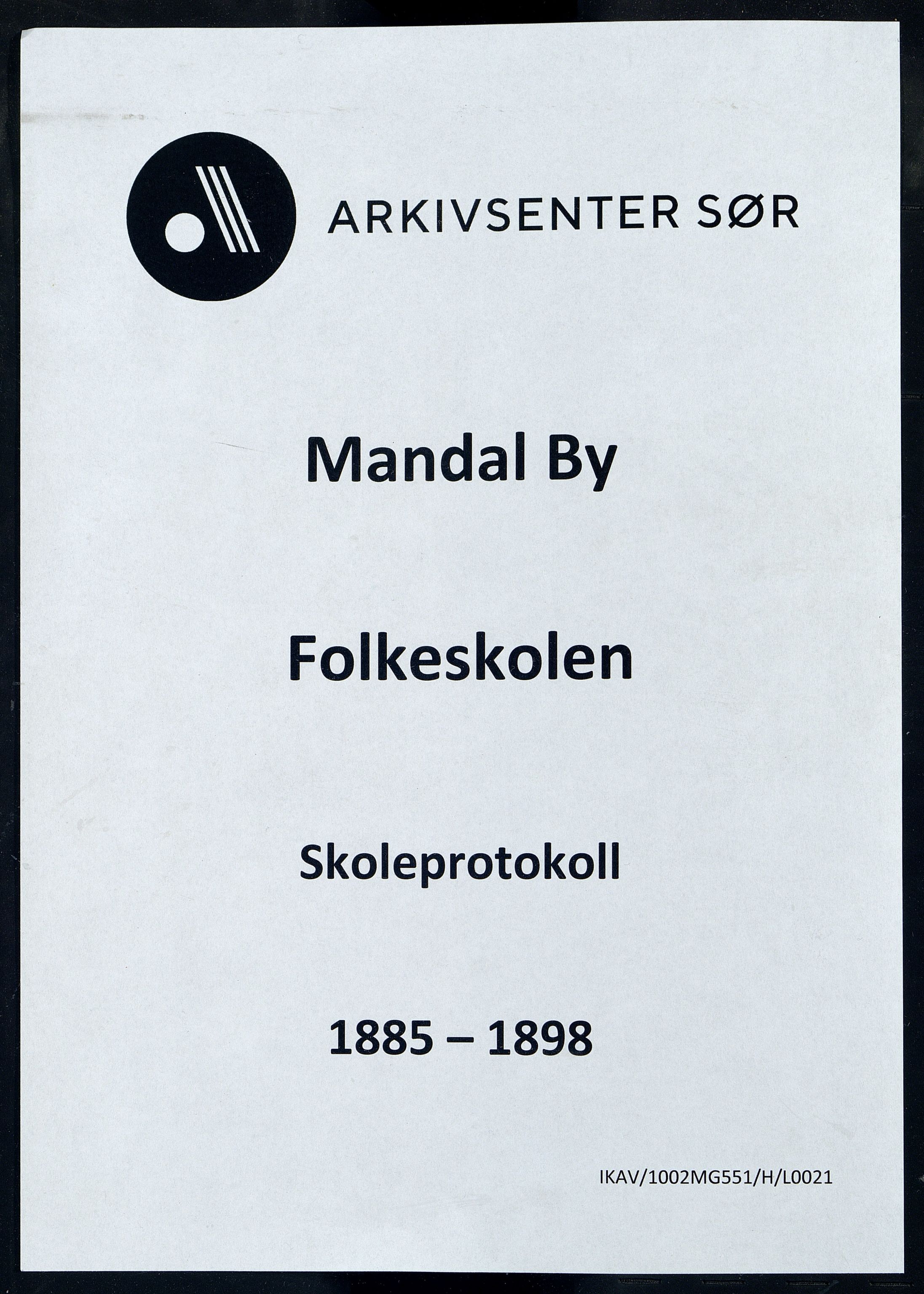 Mandal By - Mandal Allmueskole/Folkeskole/Skole, IKAV/1002MG551/H/L0021: Skoleprotokoll, 1885-1898