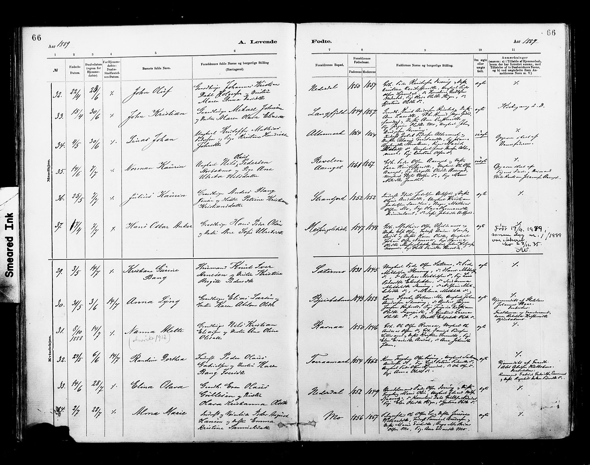 Ministerialprotokoller, klokkerbøker og fødselsregistre - Nordland, AV/SAT-A-1459/827/L0400: Ministerialbok nr. 827A12, 1883-1903, s. 66