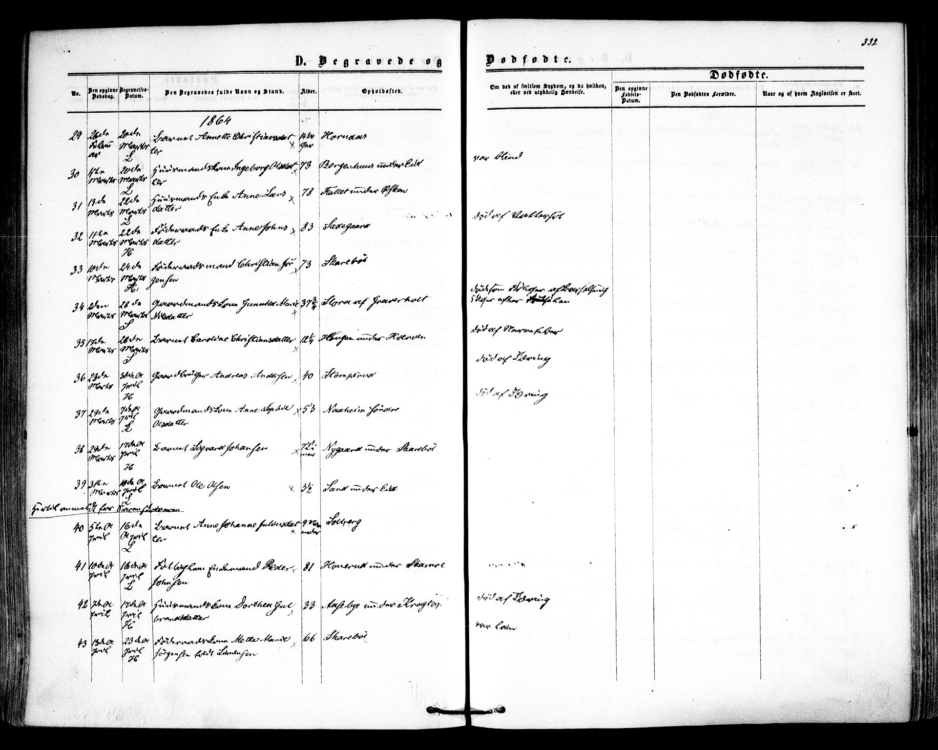 Høland prestekontor Kirkebøker, AV/SAO-A-10346a/F/Fa/L0011: Ministerialbok nr. I 11, 1862-1869, s. 332