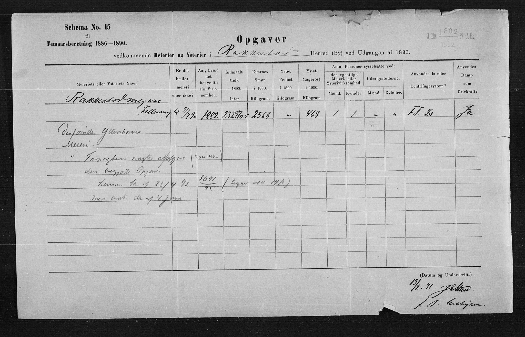 Statistisk sentralbyrå, Næringsøkonomiske emner, Generelt - Amtmennenes femårsberetninger, AV/RA-S-2233/F/Fa/L0077: --, 1890, s. 293