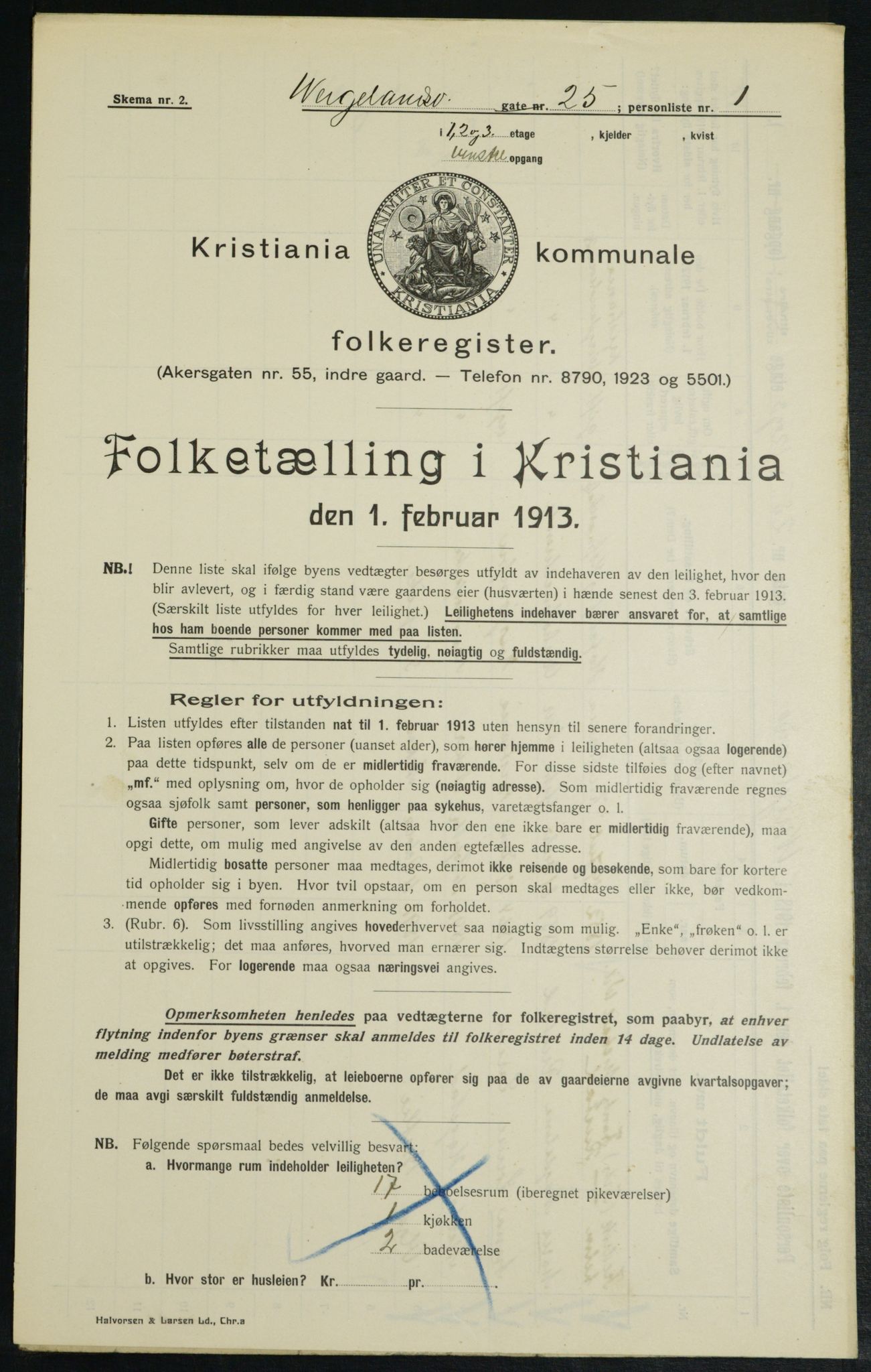 OBA, Kommunal folketelling 1.2.1913 for Kristiania, 1913, s. 127784