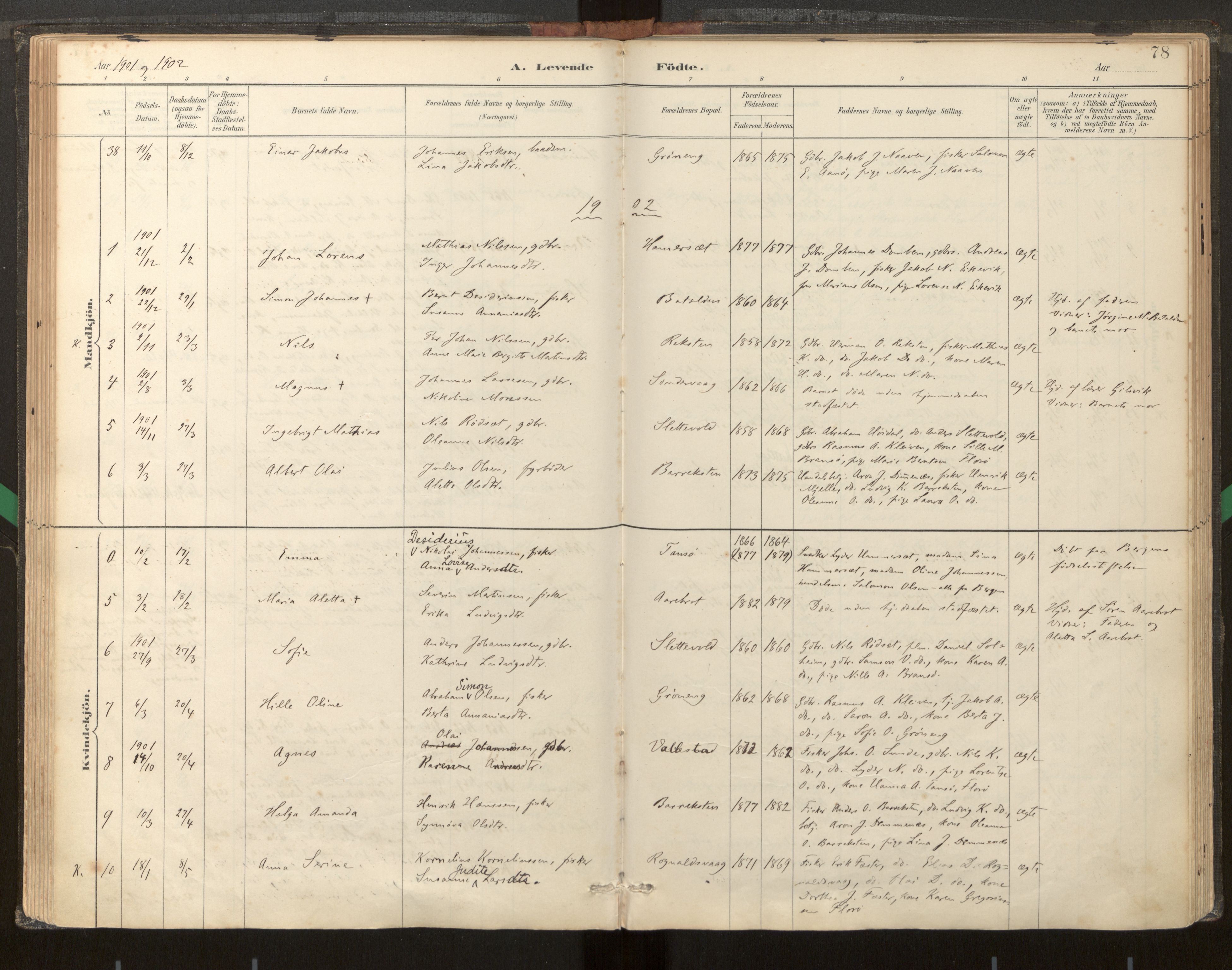 Kinn sokneprestembete, AV/SAB-A-80801/H/Haa/Haab/L0001: Ministerialbok nr. B 1, 1886-1921, s. 78