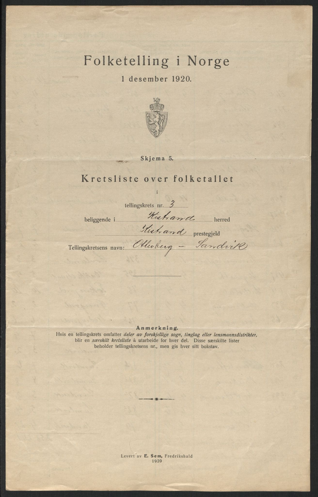 SATØ, Folketelling 1920 for 2020 Kistrand herred, 1920, s. 12