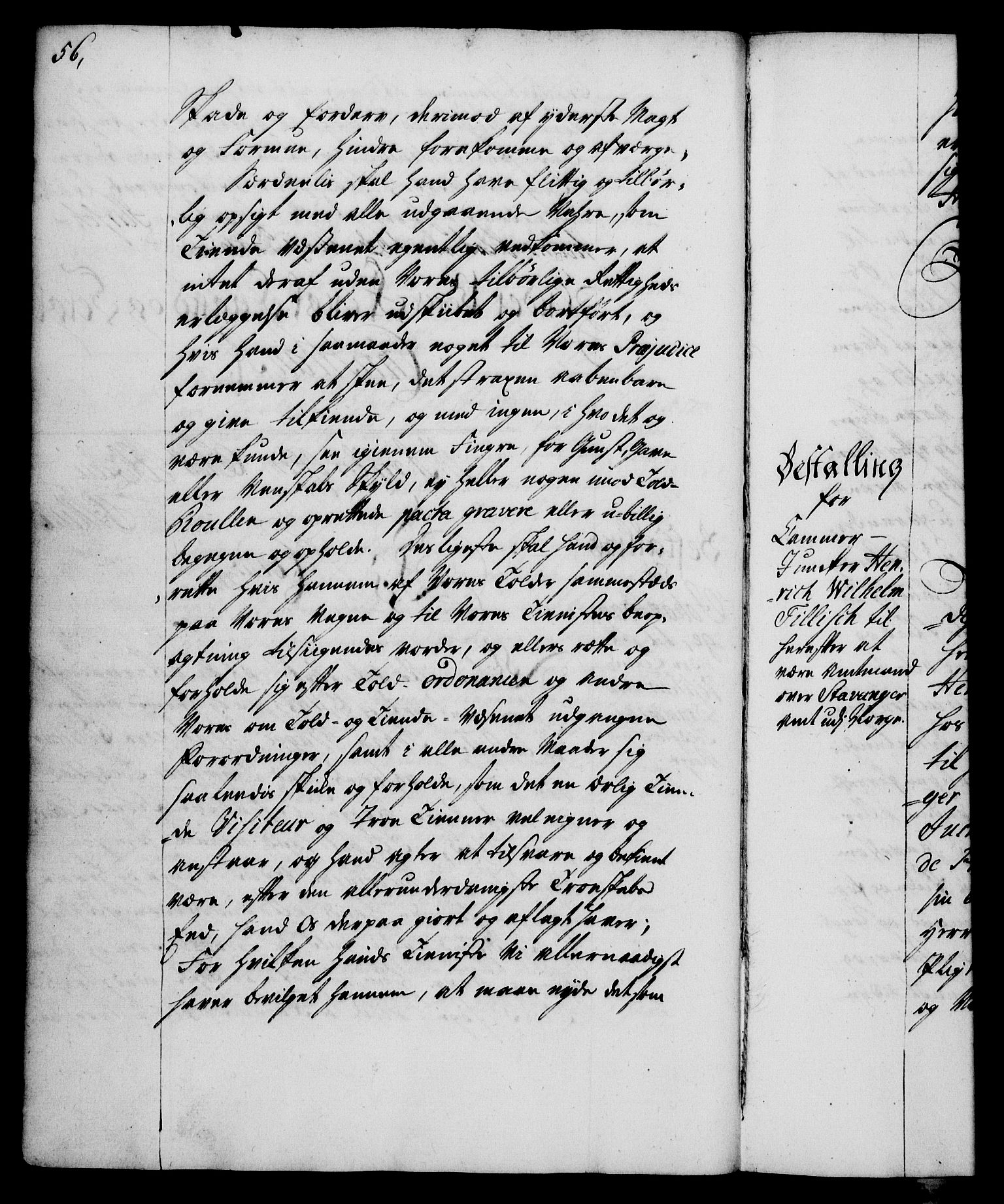 Rentekammeret, Kammerkanselliet, RA/EA-3111/G/Gg/Gge/L0003: Norsk bestallingsprotokoll med register (merket RK 53.27), 1745-1761, s. 56