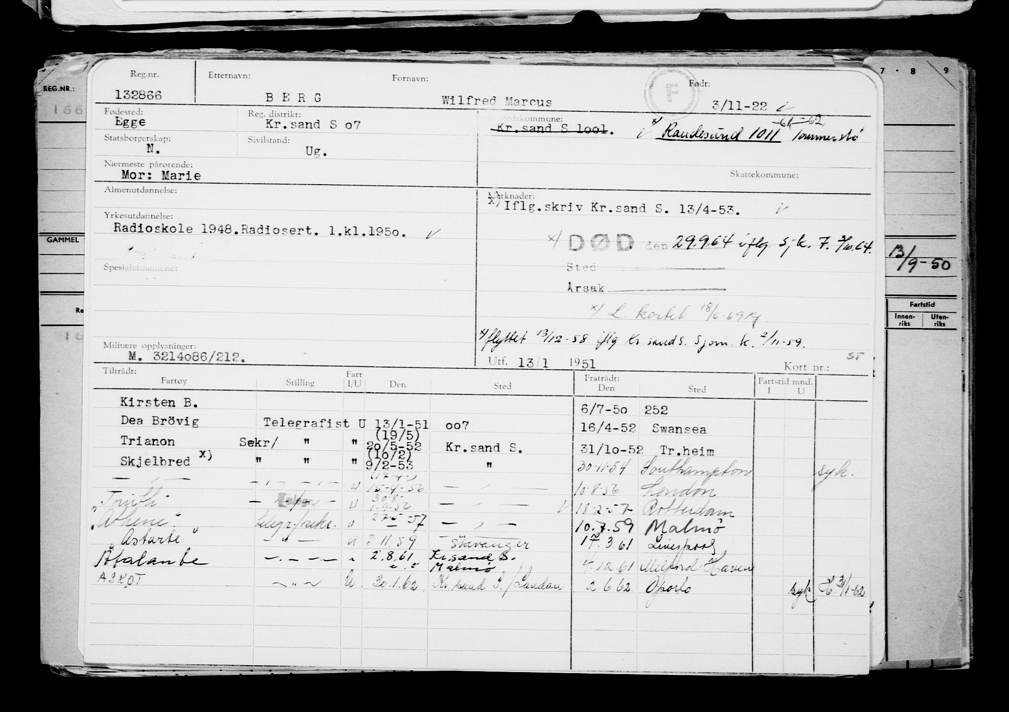 Direktoratet for sjømenn, RA/S-3545/G/Gb/L0212: Hovedkort, 1922, s. 53