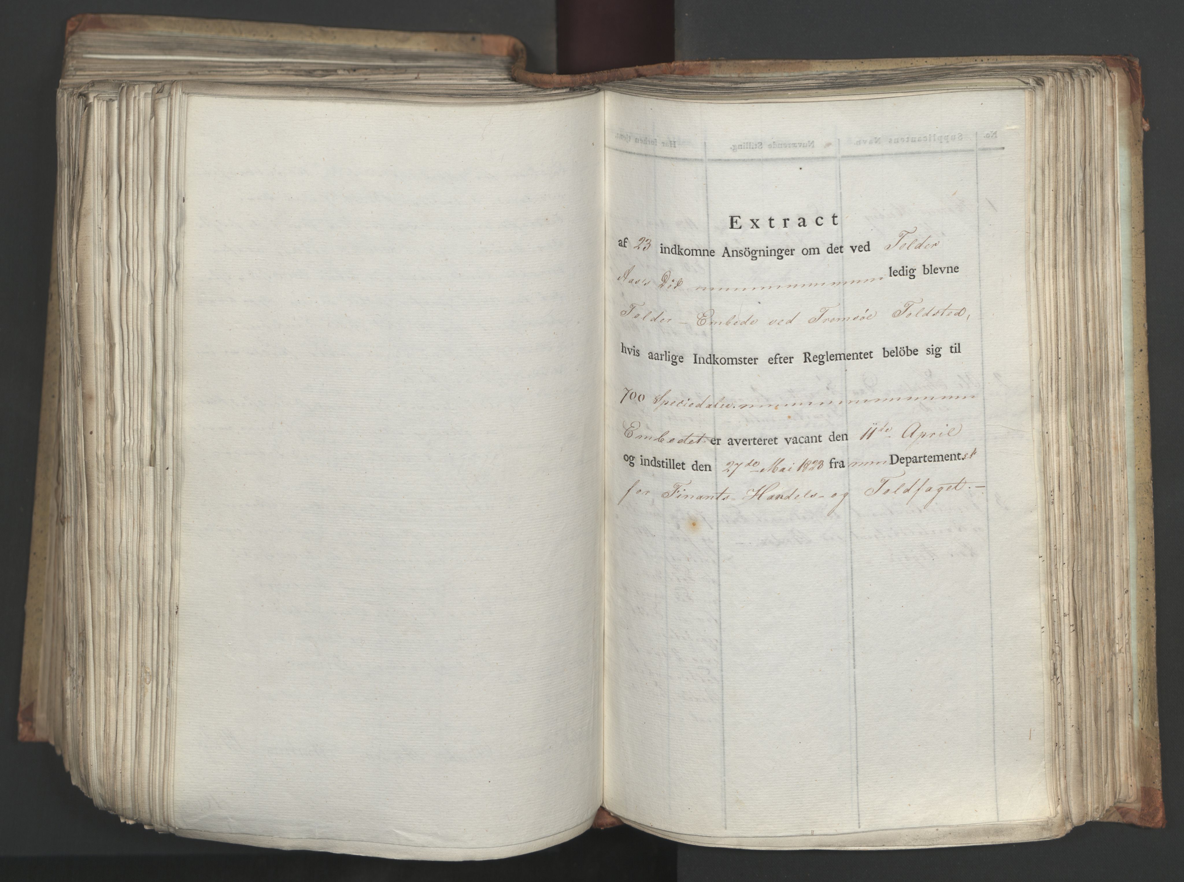 Statsrådsavdelingen i Stockholm, AV/RA-S-1003/D/Da/L0034: Regjeringsinnstillinger nr. 275-540, 1823, s. 508