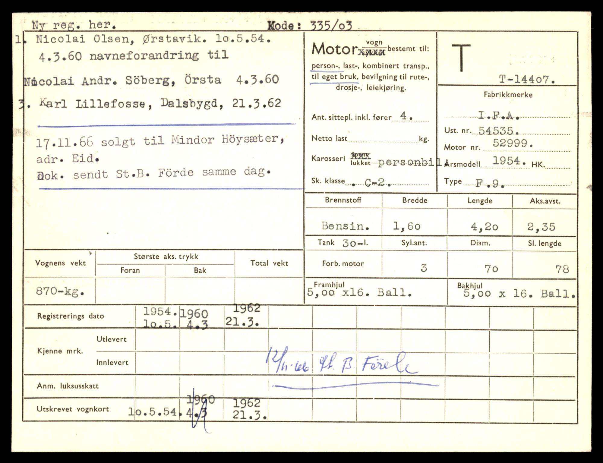 Møre og Romsdal vegkontor - Ålesund trafikkstasjon, AV/SAT-A-4099/F/Fe/L0045: Registreringskort for kjøretøy T 14320 - T 14444, 1927-1998, s. 2223