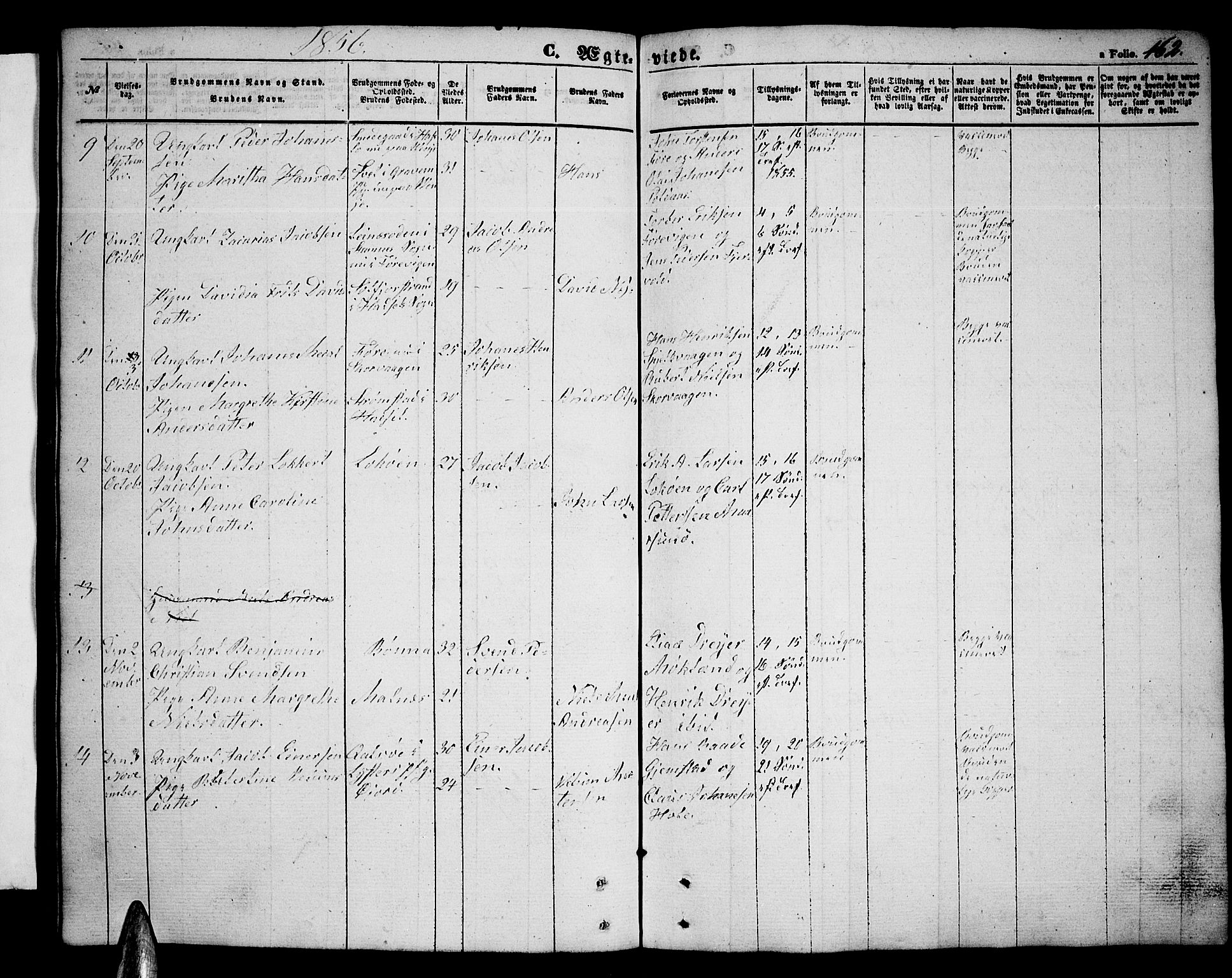 Ministerialprotokoller, klokkerbøker og fødselsregistre - Nordland, SAT/A-1459/891/L1313: Klokkerbok nr. 891C02, 1856-1870, s. 162