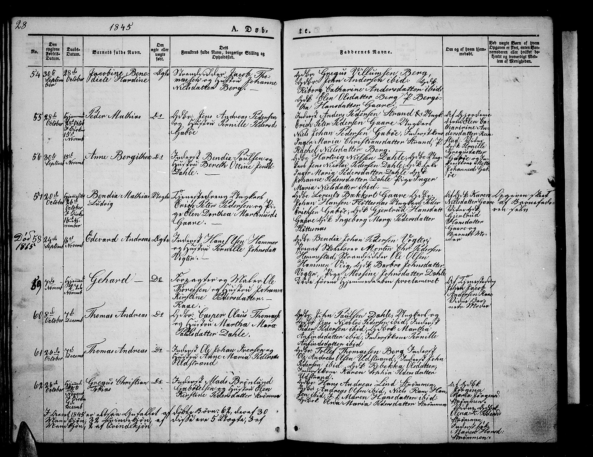 Kvæfjord sokneprestkontor, SATØ/S-1323/G/Ga/Gab/L0002klokker: Klokkerbok nr. 2, 1841-1855, s. 28