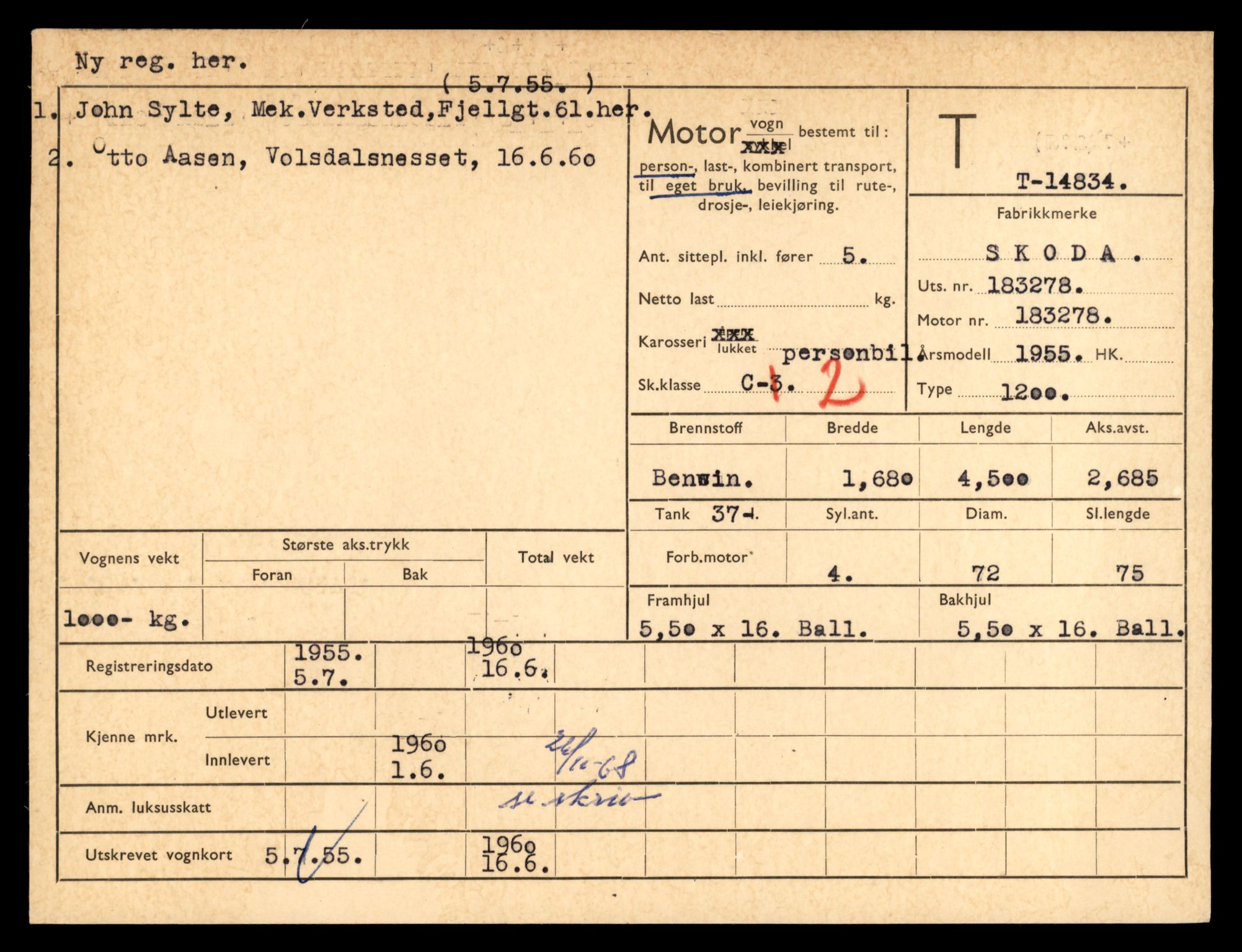 Møre og Romsdal vegkontor - Ålesund trafikkstasjon, AV/SAT-A-4099/F/Fe/L0048: Registreringskort for kjøretøy T 14721 - T 14863, 1927-1998, s. 2593