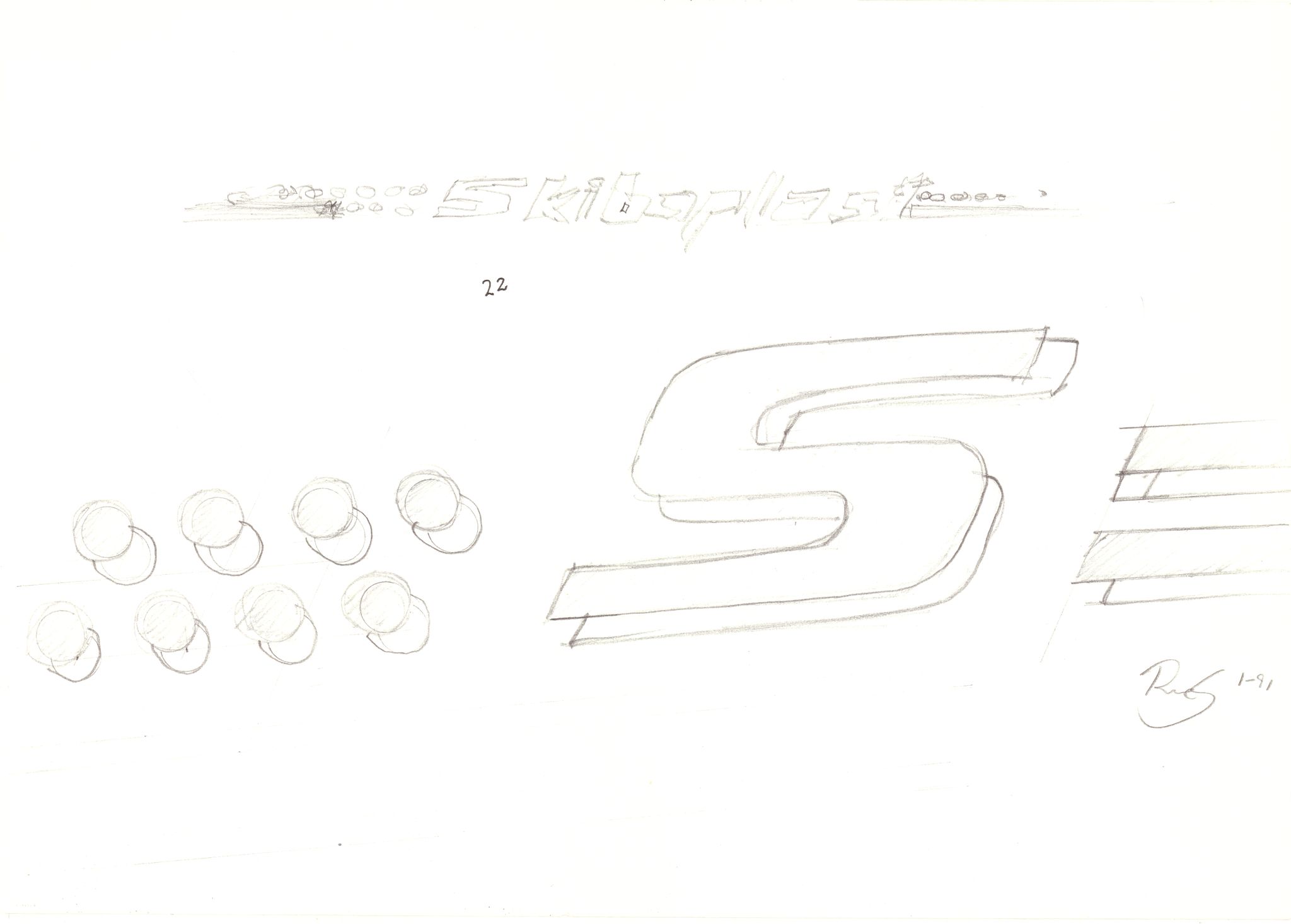 Skibsplast, AAKS/PA-2968/01/T/T02/L0013: Logo - Skilttegninger v. Rune, 1991-1992