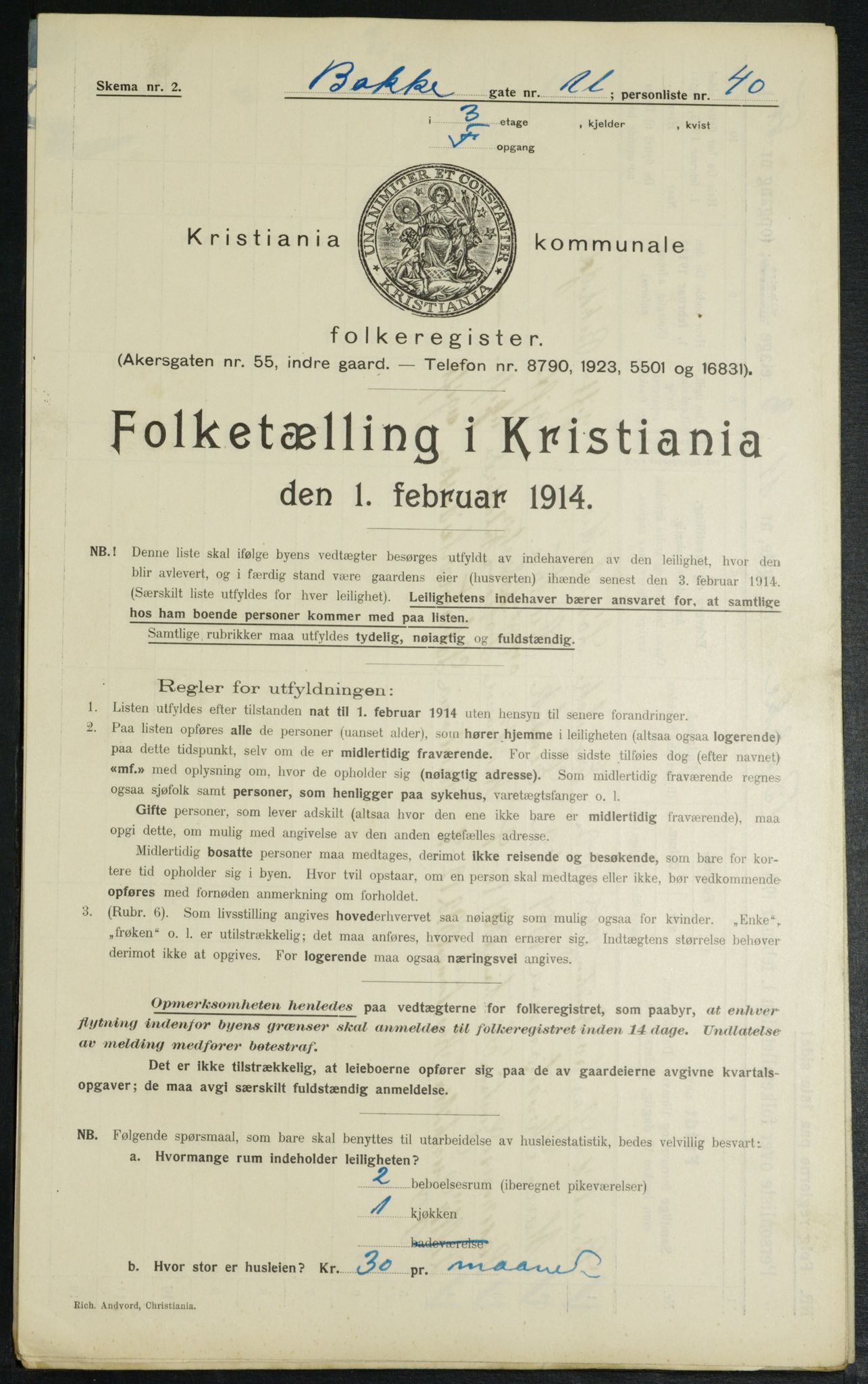 OBA, Kommunal folketelling 1.2.1914 for Kristiania, 1914, s. 2792