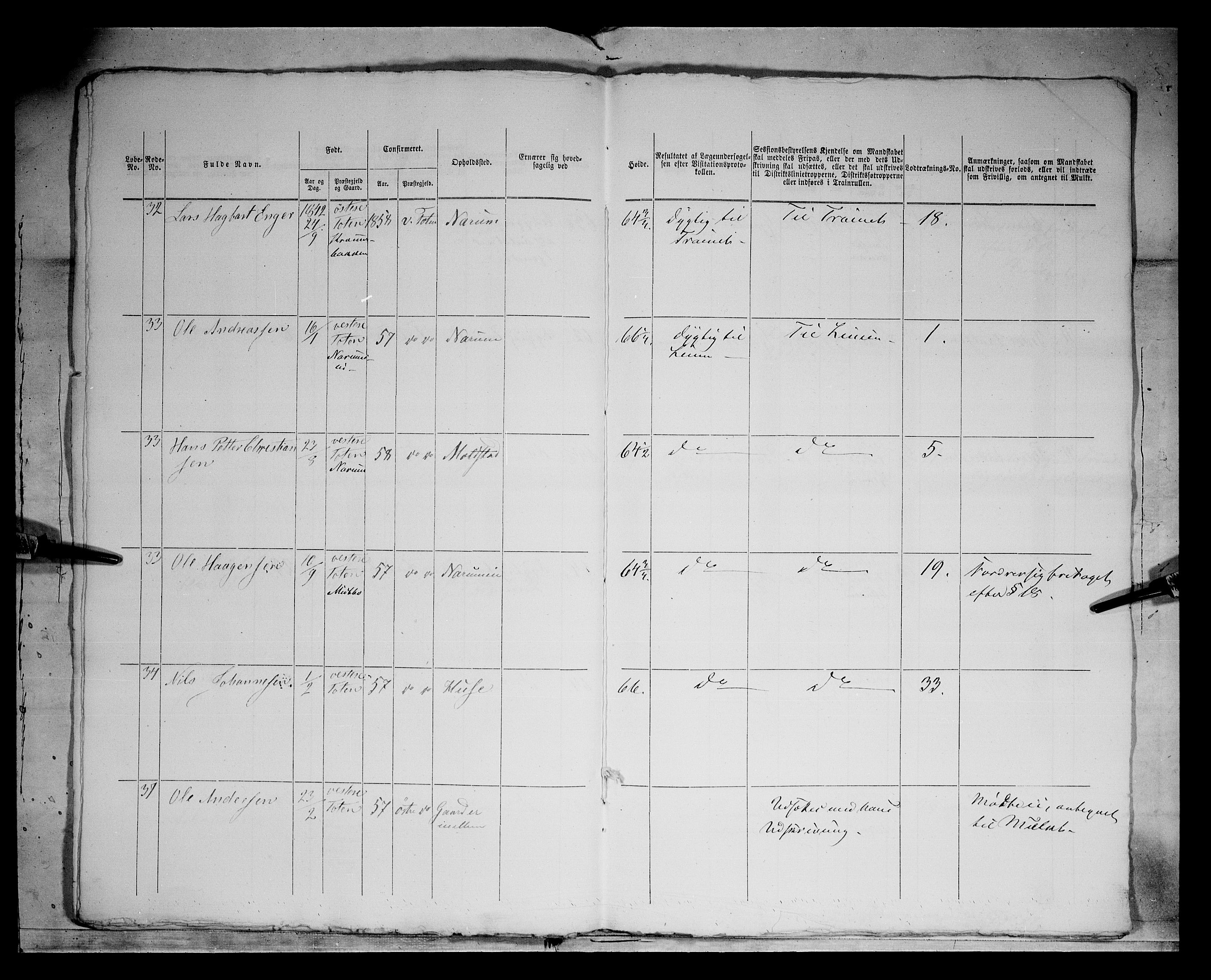 Fylkesmannen i Oppland, AV/SAH-FYO-002/1/K/Kg/L1167: Søndre og Nordre Land, Vestre Toten, 1860-1879, s. 7736