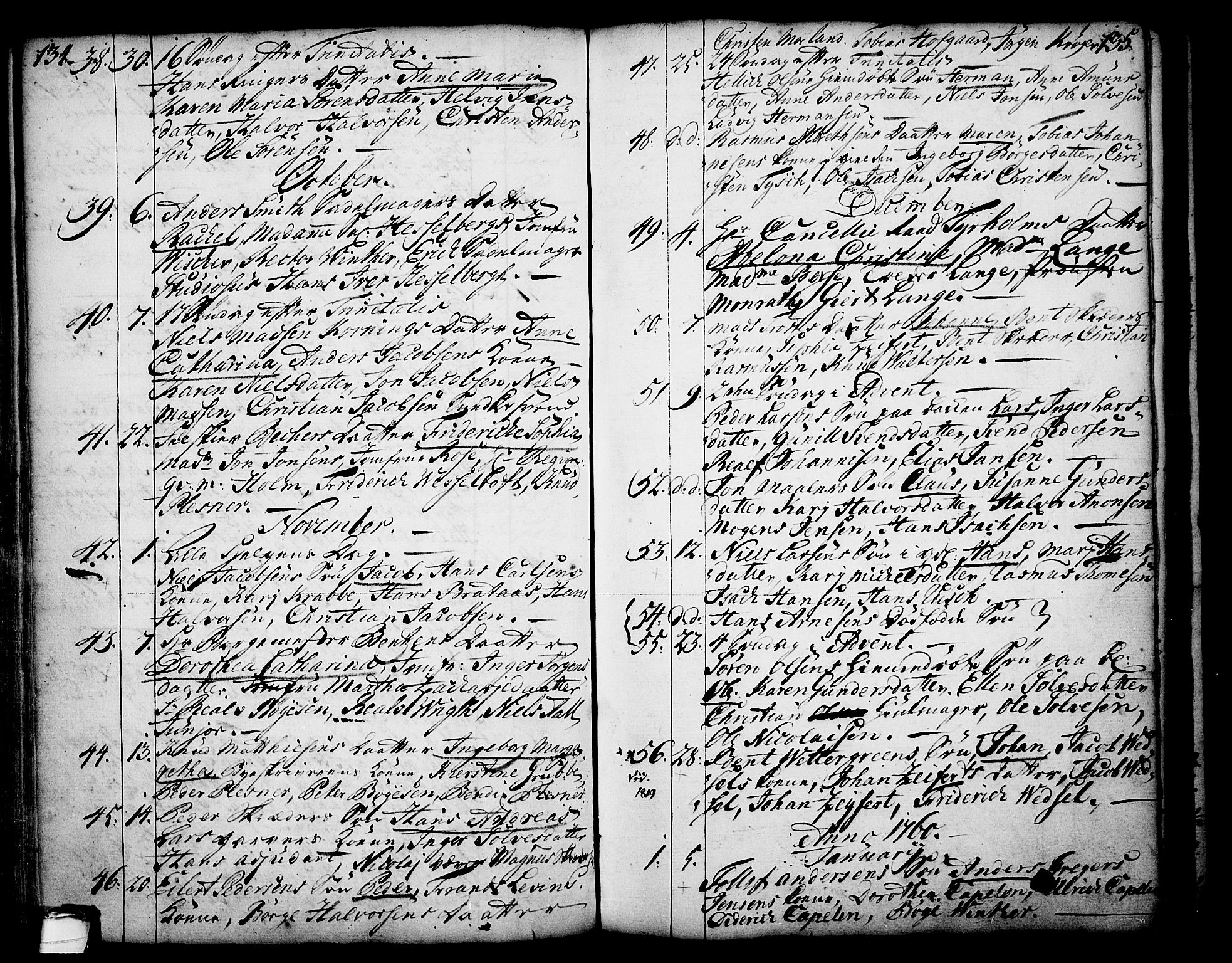 Skien kirkebøker, AV/SAKO-A-302/F/Fa/L0003: Ministerialbok nr. 3, 1755-1791, s. 134-135