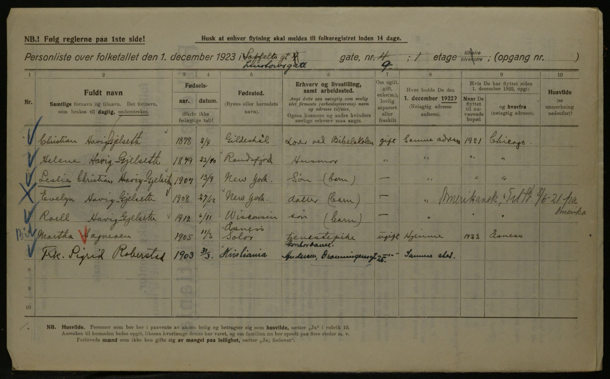 OBA, Kommunal folketelling 1.12.1923 for Kristiania, 1923, s. 64270