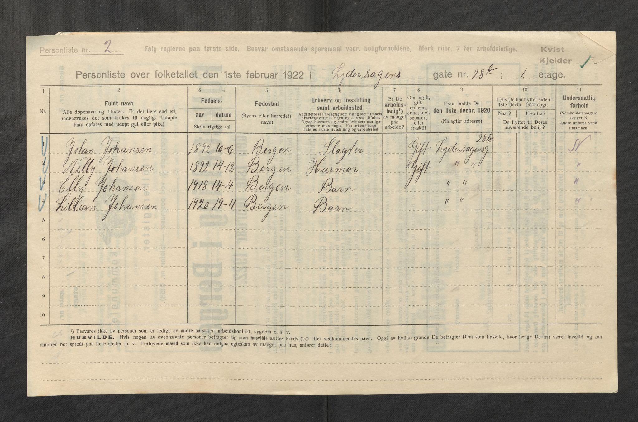 SAB, Kommunal folketelling 1922 for Bergen kjøpstad, 1922, s. 23195