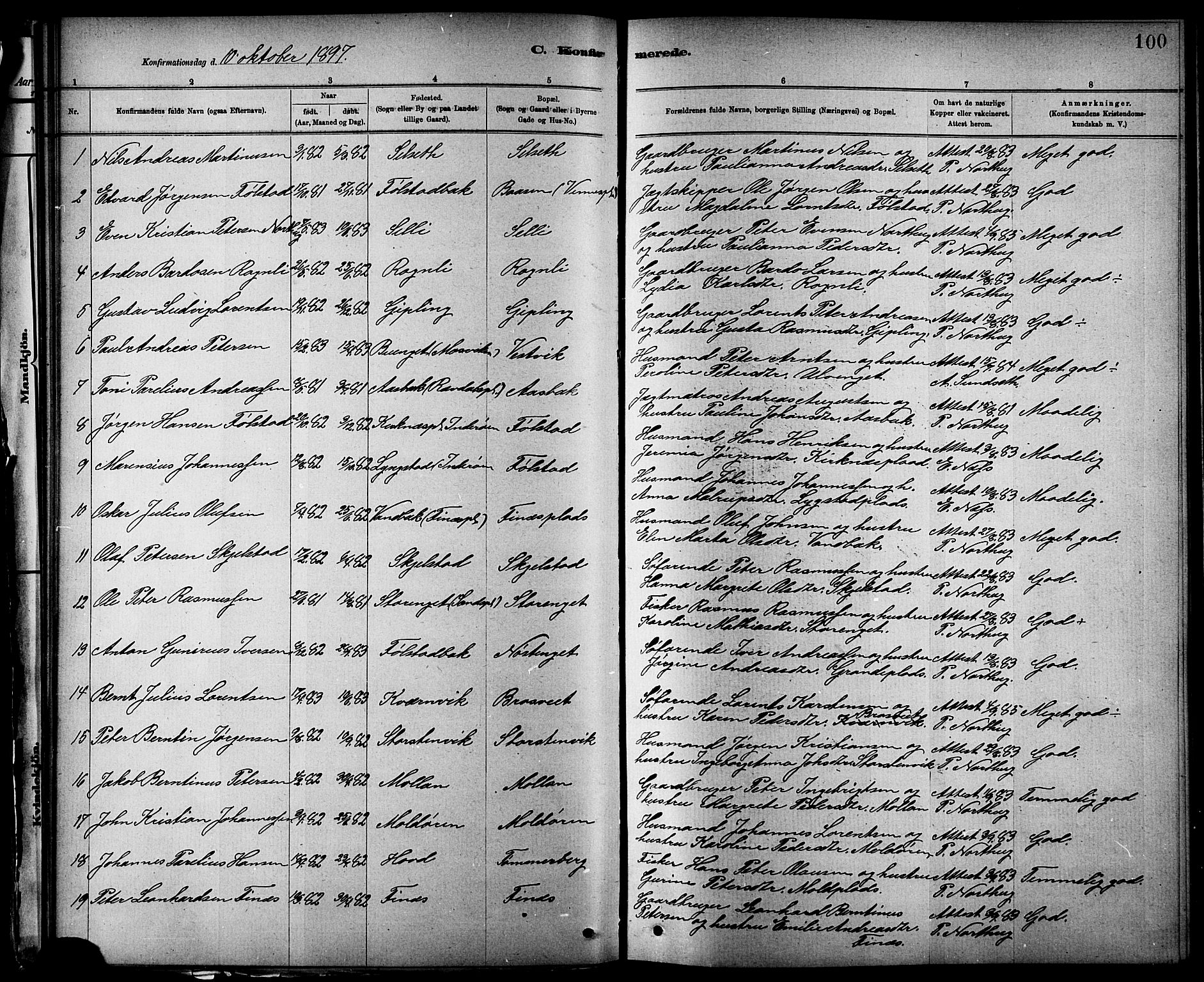 Ministerialprotokoller, klokkerbøker og fødselsregistre - Nord-Trøndelag, SAT/A-1458/744/L0423: Klokkerbok nr. 744C02, 1886-1905, s. 100