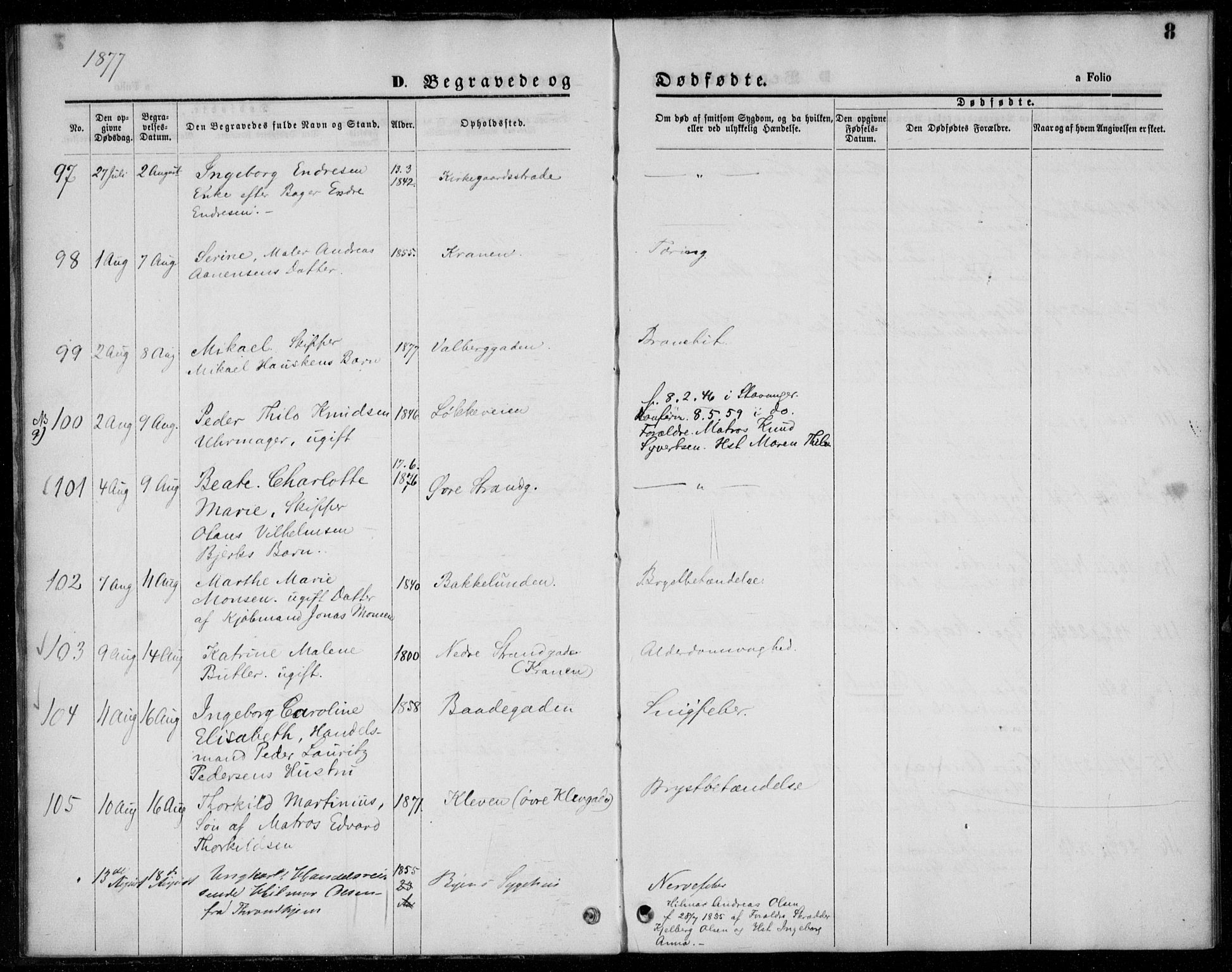 Domkirken sokneprestkontor, SAST/A-101812/001/30/30BA/L0024: Ministerialbok nr. A 23, 1877-1877, s. 8