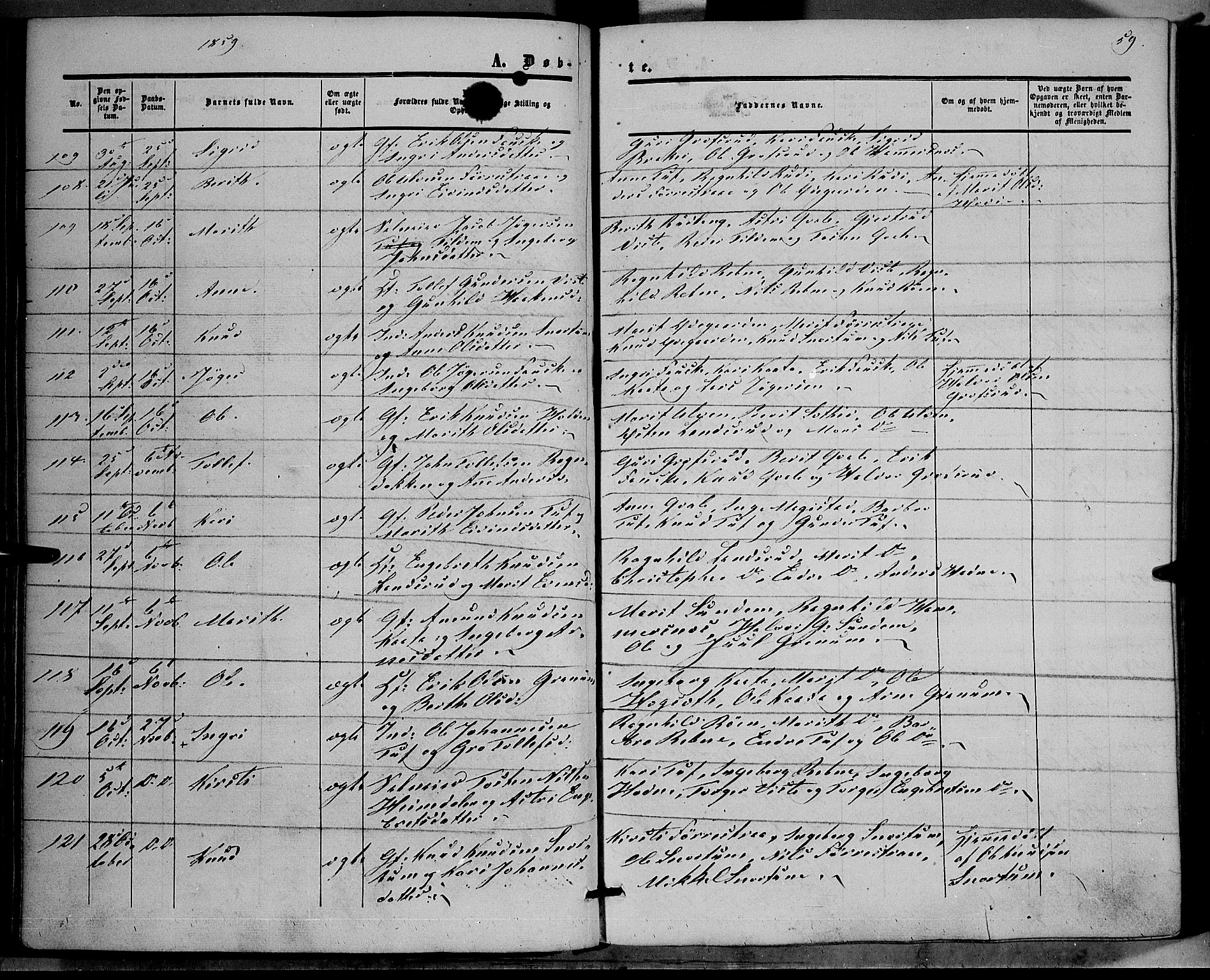Vestre Slidre prestekontor, AV/SAH-PREST-136/H/Ha/Haa/L0002: Ministerialbok nr. 2, 1856-1864, s. 59