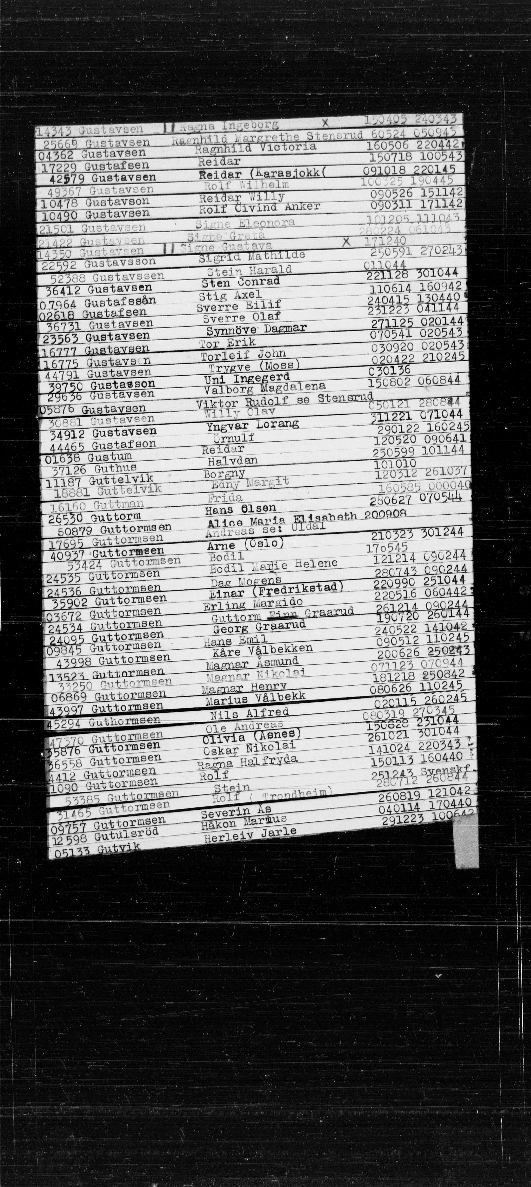 Den Kgl. Norske Legasjons Flyktningskontor, RA/S-6753/V/Va/L0022: Kjesäterkartoteket.  Alfabetisk register, A-Å., 1940-1945, s. 243