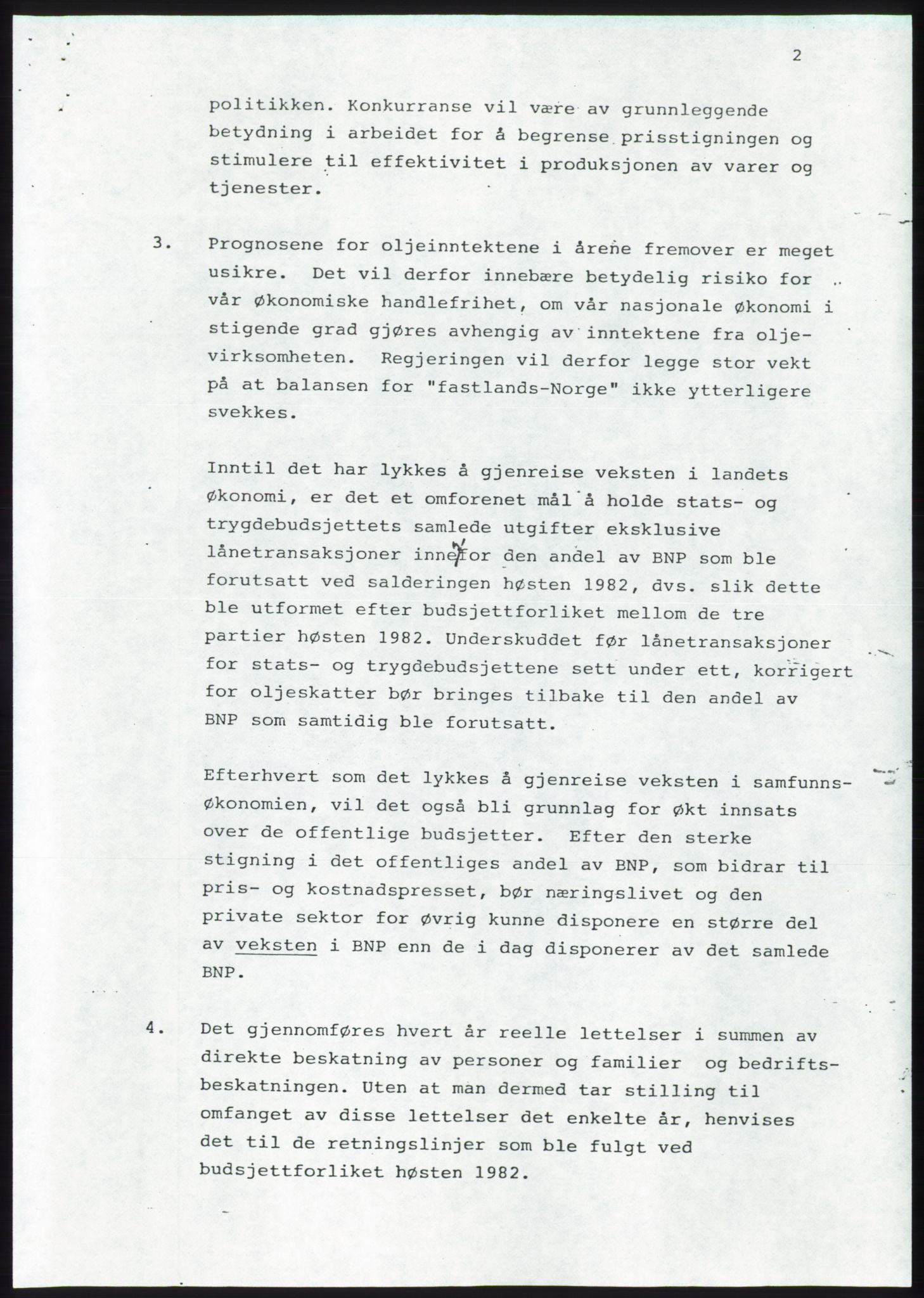Forhandlingsmøtene 1983 mellom Høyre, KrF og Senterpartiet om dannelse av regjering, RA/PA-0696/A/L0001: Forhandlingsprotokoll, 1983, s. 4