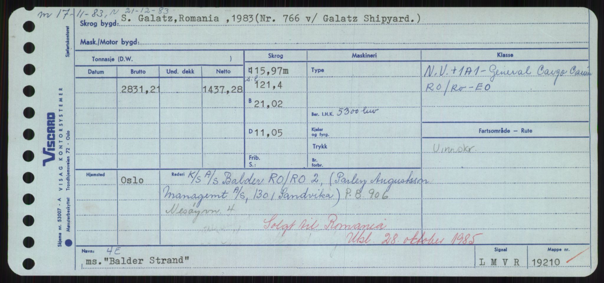 Sjøfartsdirektoratet med forløpere, Skipsmålingen, AV/RA-S-1627/H/Hd/L0003: Fartøy, B-Bev, s. 129