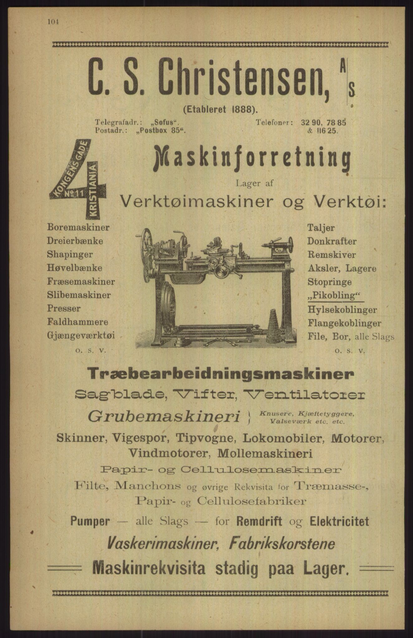 Kristiania/Oslo adressebok, PUBL/-, 1911, s. 104