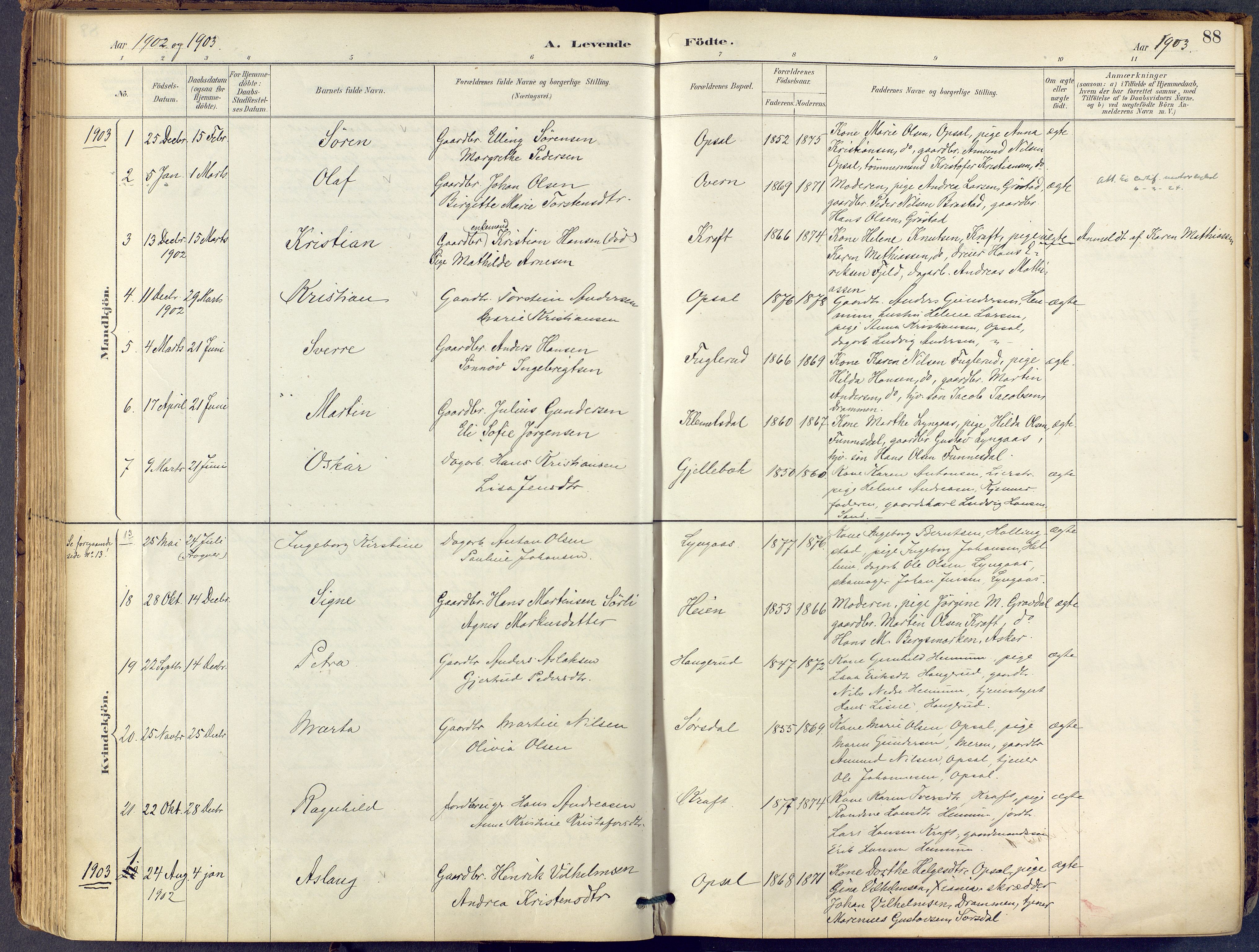 Lier kirkebøker, AV/SAKO-A-230/F/Fb/L0001: Ministerialbok nr. II 1, 1883-1910, s. 88