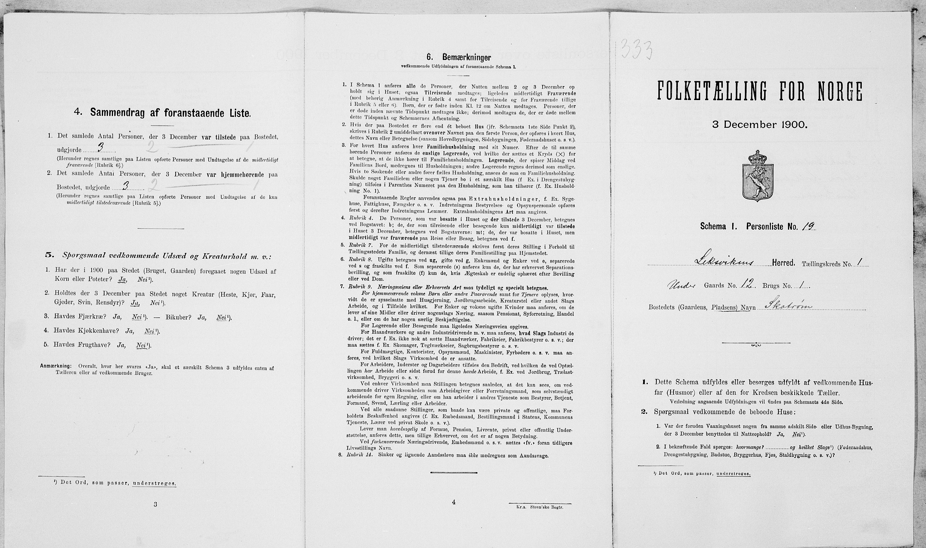 SAT, Folketelling 1900 for 1718 Leksvik herred, 1900, s. 106