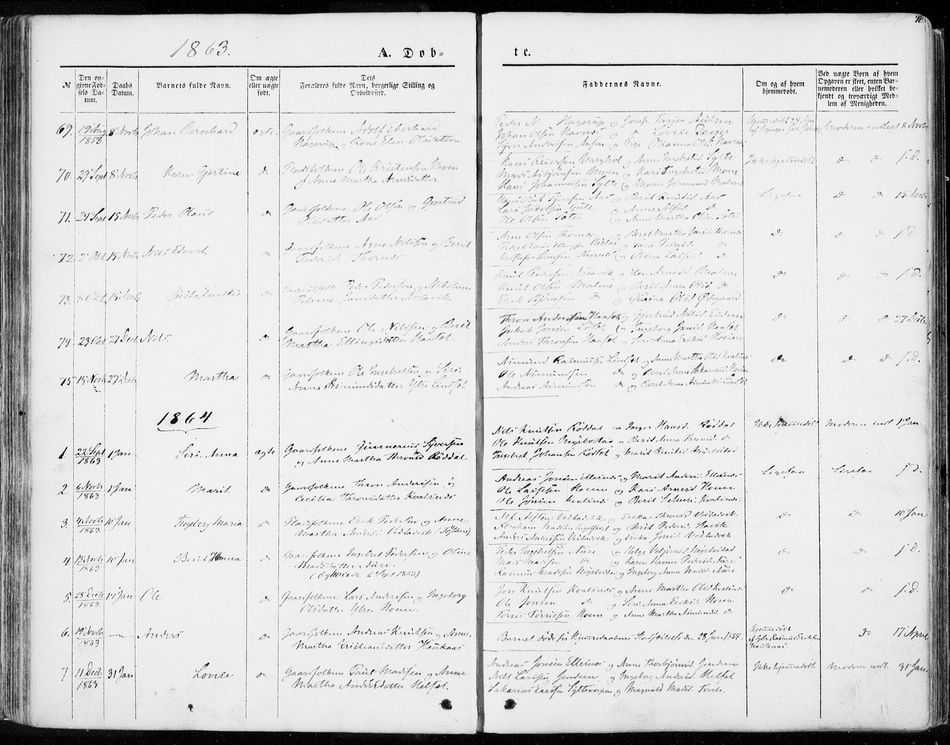 Ministerialprotokoller, klokkerbøker og fødselsregistre - Møre og Romsdal, SAT/A-1454/565/L0748: Ministerialbok nr. 565A02, 1845-1872, s. 70