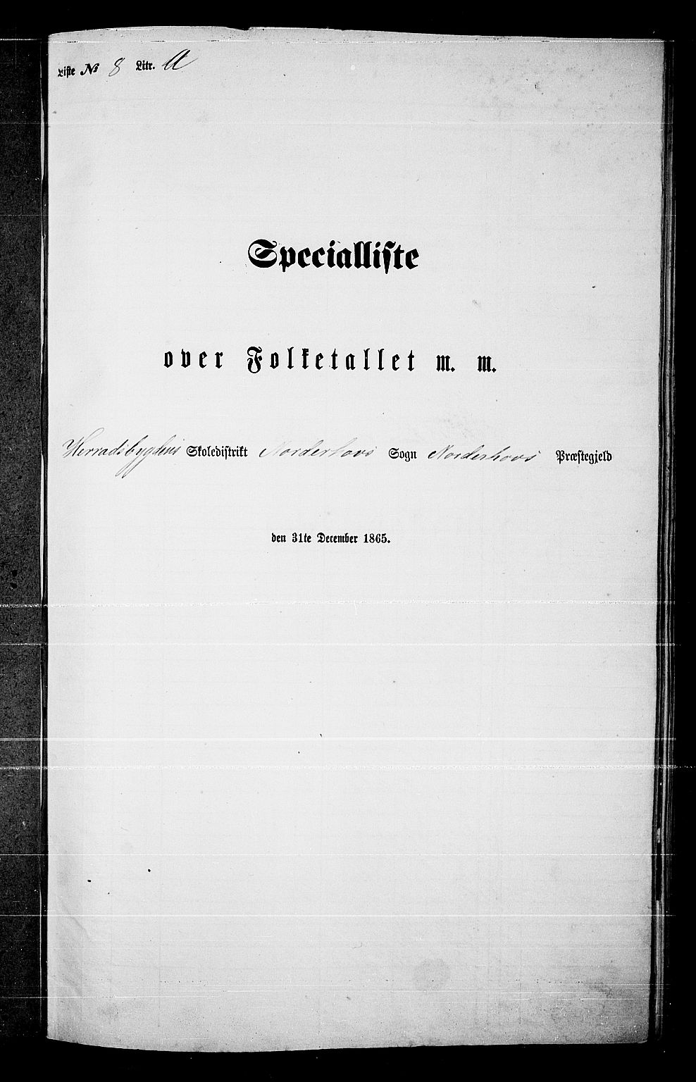 RA, Folketelling 1865 for 0613L Norderhov prestegjeld, Norderhov sokn, Haug sokn og Lunder sokn, 1865, s. 159