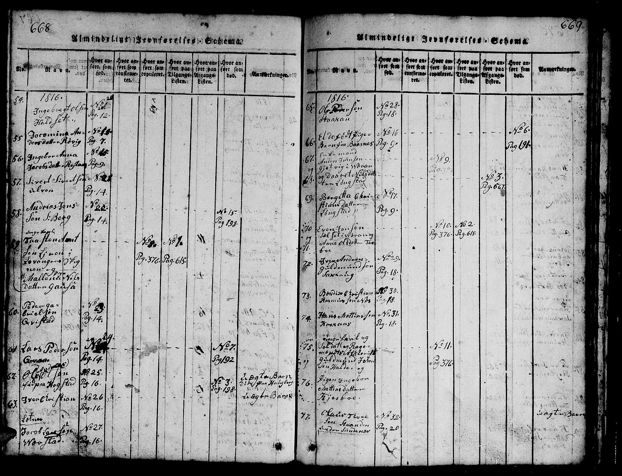 Ministerialprotokoller, klokkerbøker og fødselsregistre - Nord-Trøndelag, AV/SAT-A-1458/730/L0298: Klokkerbok nr. 730C01, 1816-1849, s. 668-669