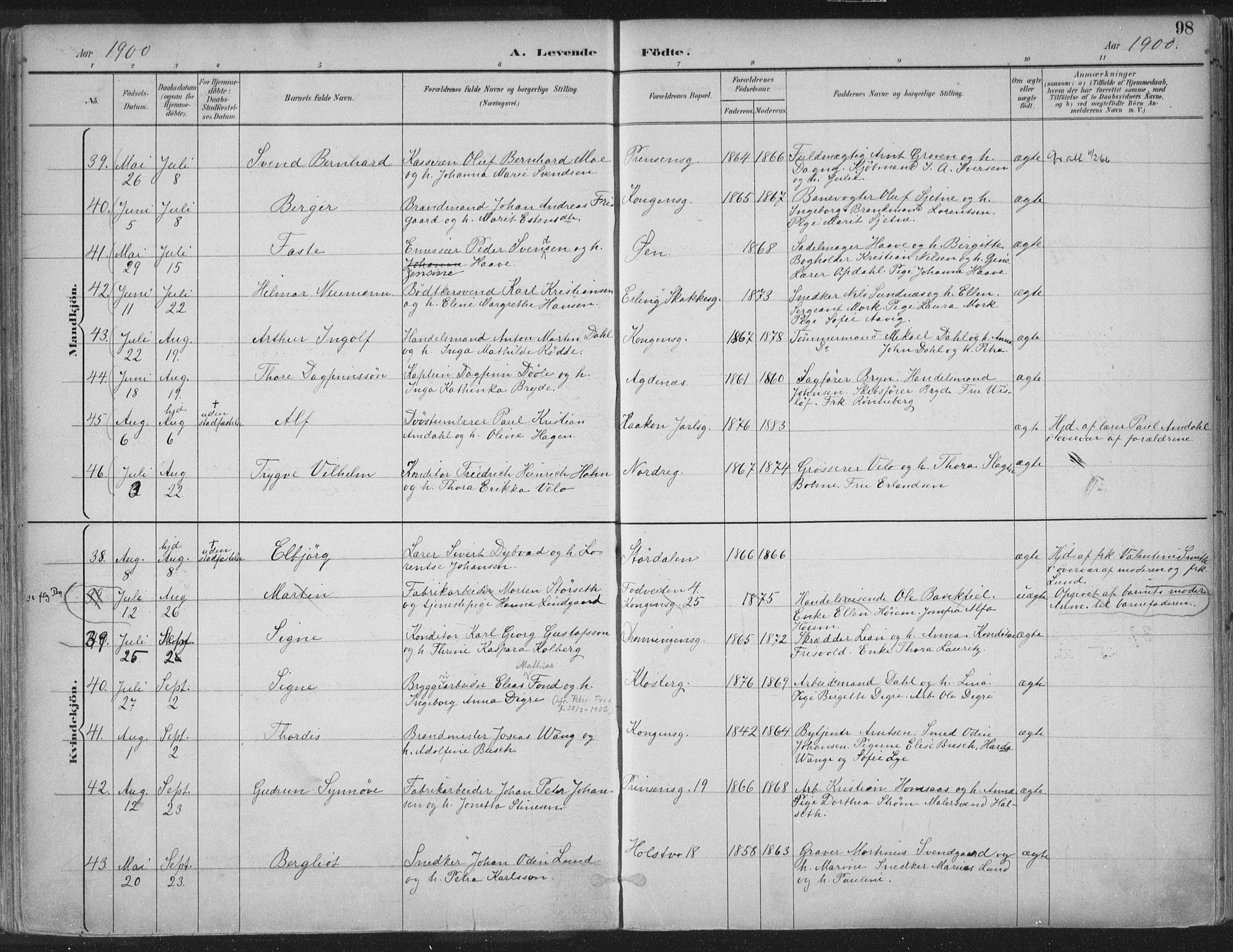 Ministerialprotokoller, klokkerbøker og fødselsregistre - Sør-Trøndelag, SAT/A-1456/601/L0062: Ministerialbok nr. 601A30, 1891-1911, s. 98