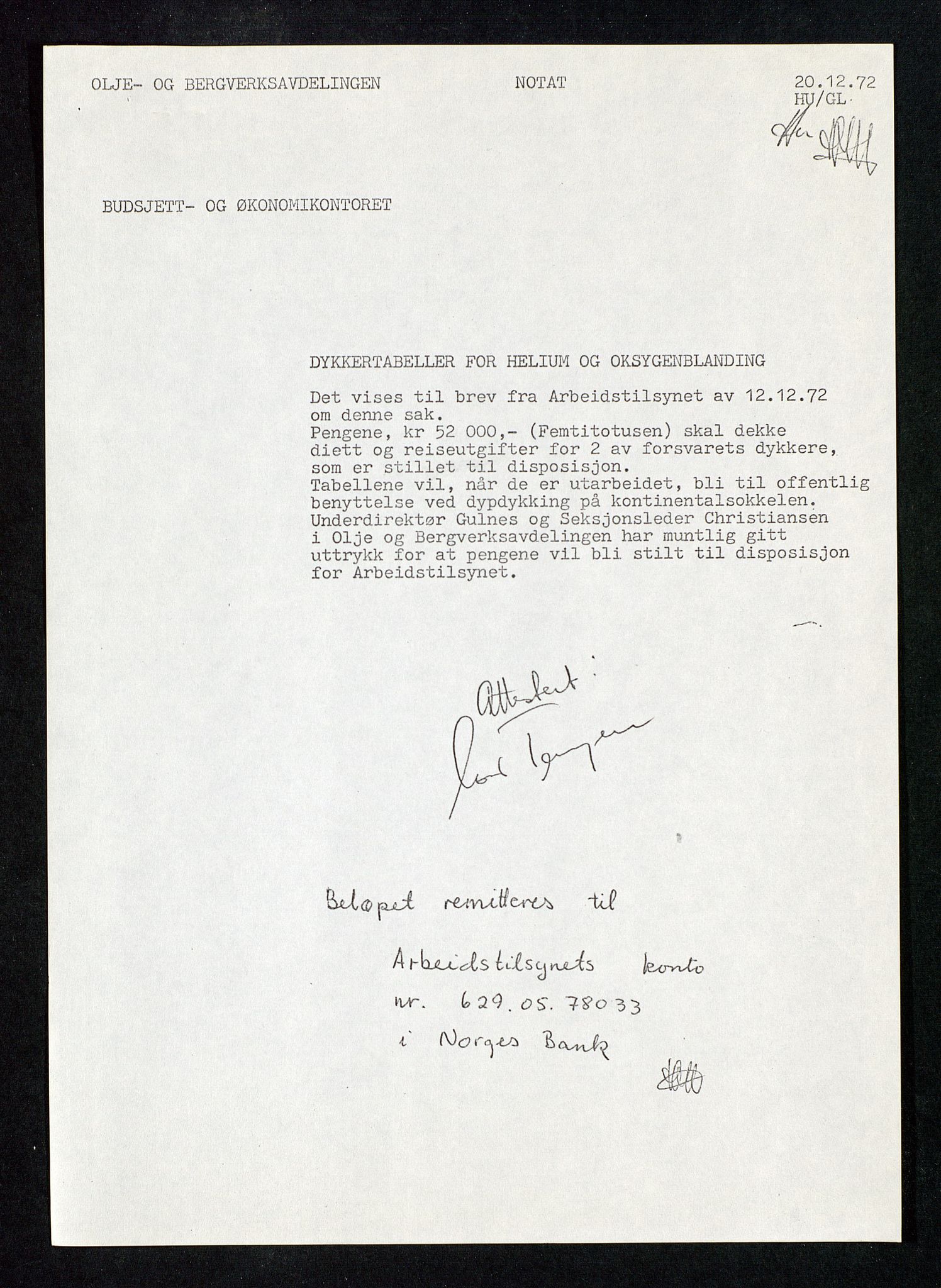 Industridepartementet, Oljekontoret, SAST/A-101348/Db/L0004: Simulering, havmiljø og dykking, 1966-1973, s. 625