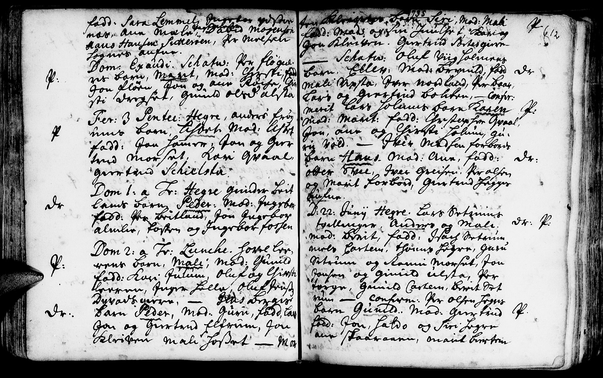 Ministerialprotokoller, klokkerbøker og fødselsregistre - Nord-Trøndelag, AV/SAT-A-1458/709/L0055: Ministerialbok nr. 709A03, 1730-1739, s. 611-612