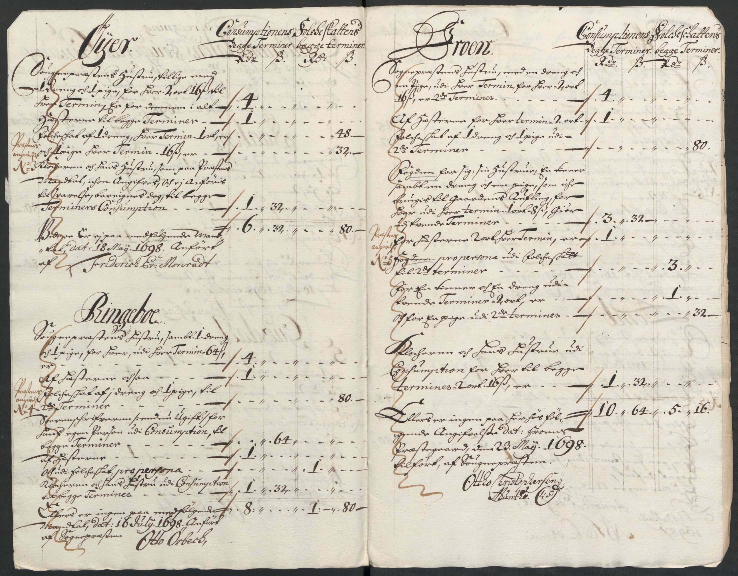 Rentekammeret inntil 1814, Reviderte regnskaper, Fogderegnskap, RA/EA-4092/R17/L1171: Fogderegnskap Gudbrandsdal, 1698, s. 135