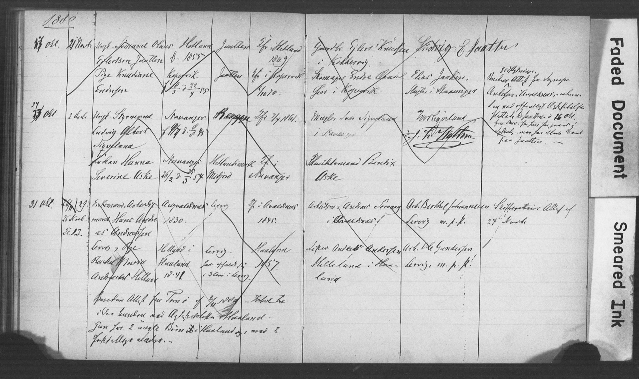 Hetland sokneprestkontor, AV/SAST-A-101826/70/705BA/L0001: Lysningsprotokoll nr. 1, 1877-1881