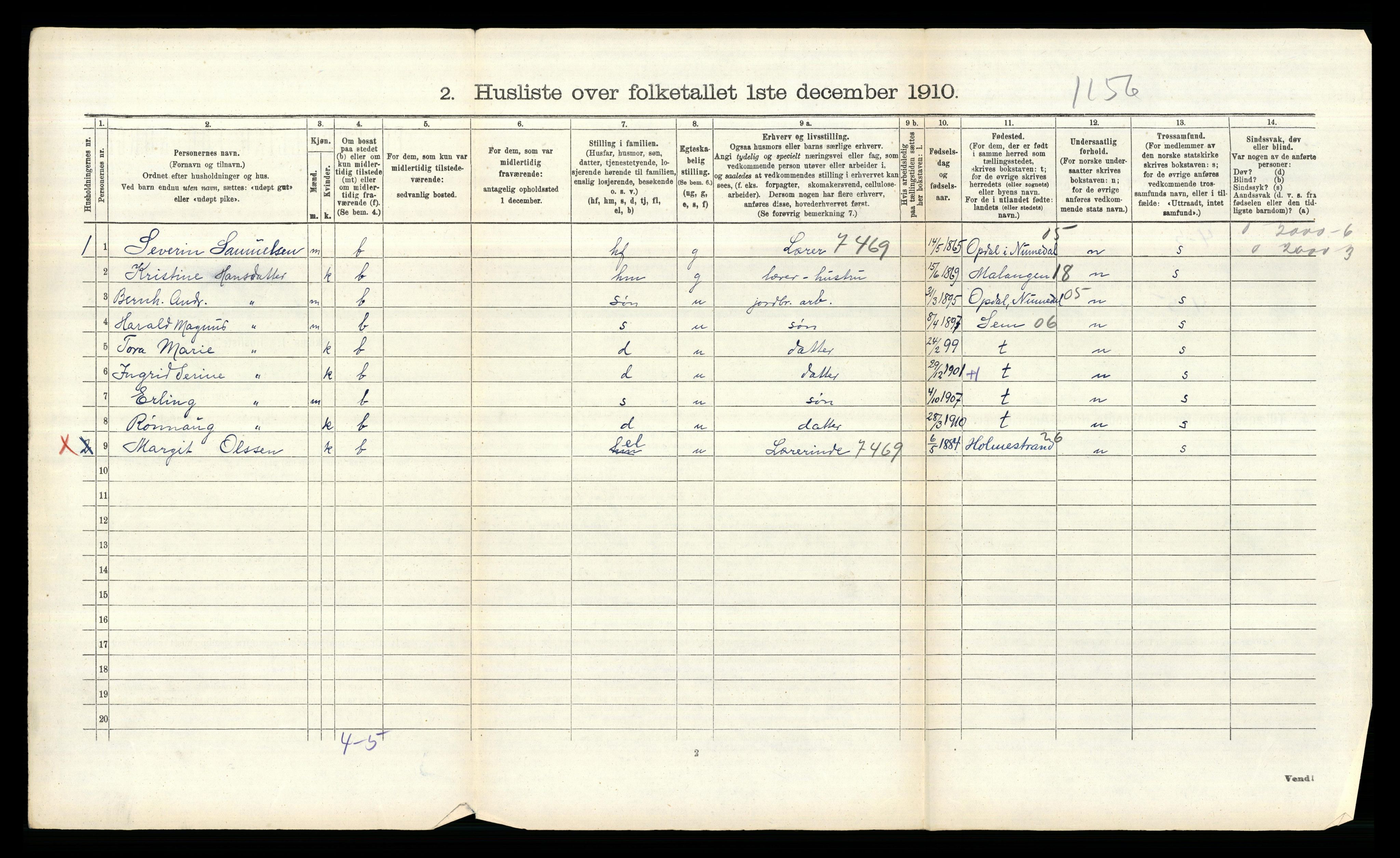 RA, Folketelling 1910 for 0219 Bærum herred, 1910, s. 2906