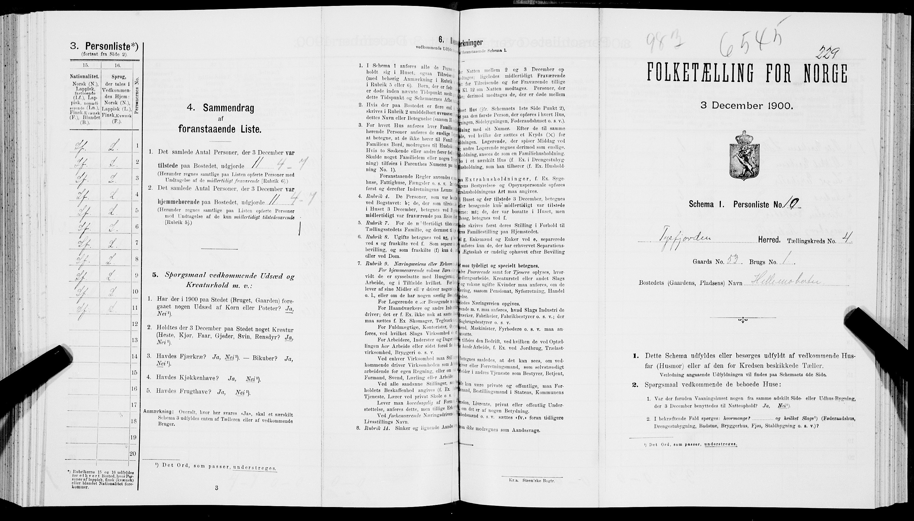 SAT, Folketelling 1900 for 1850 Tysfjord herred, 1900, s. 525